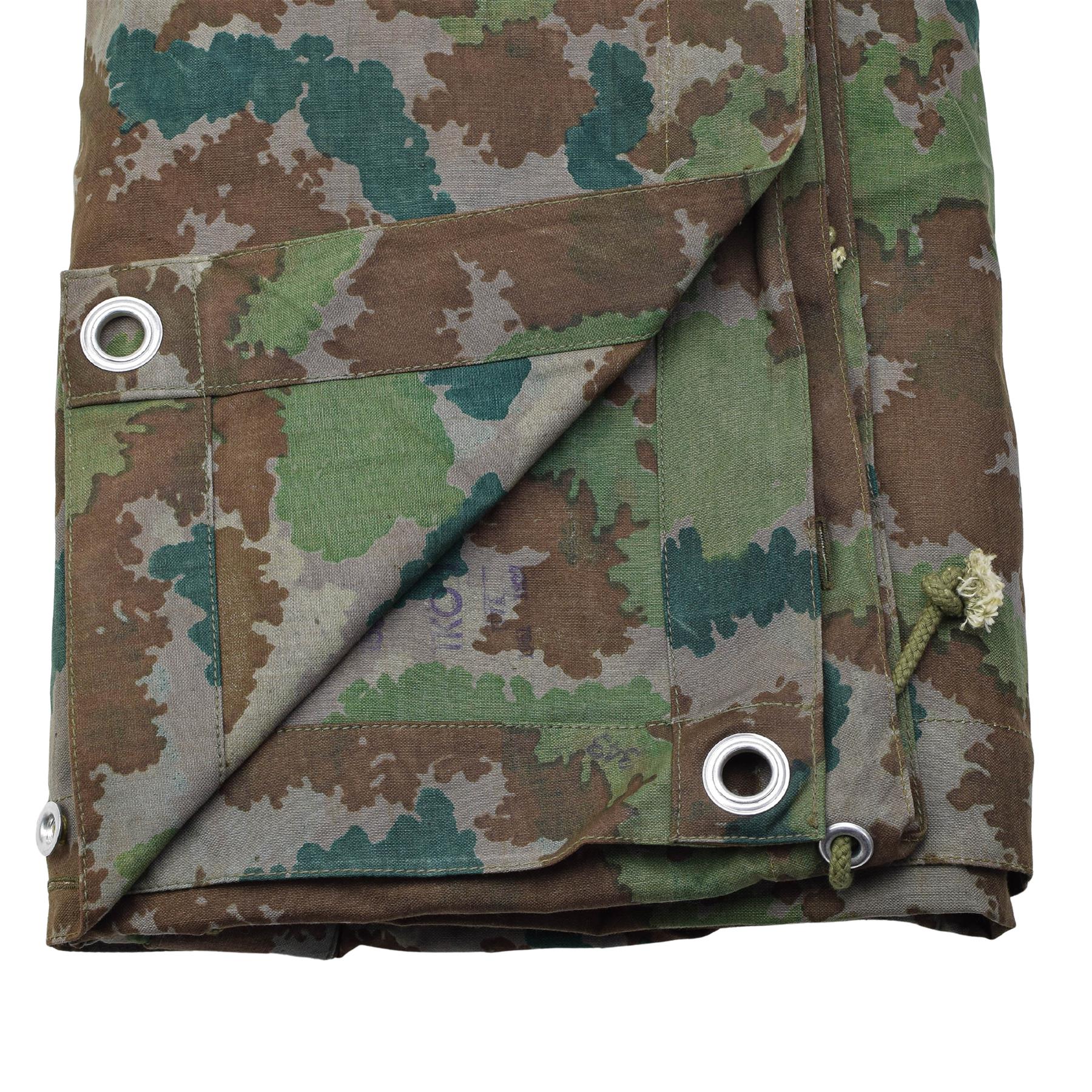 Original Deutscher Militär Poncho Zeltbahn Tarnmuster Vintage 1960 Camping Thumbnail 2