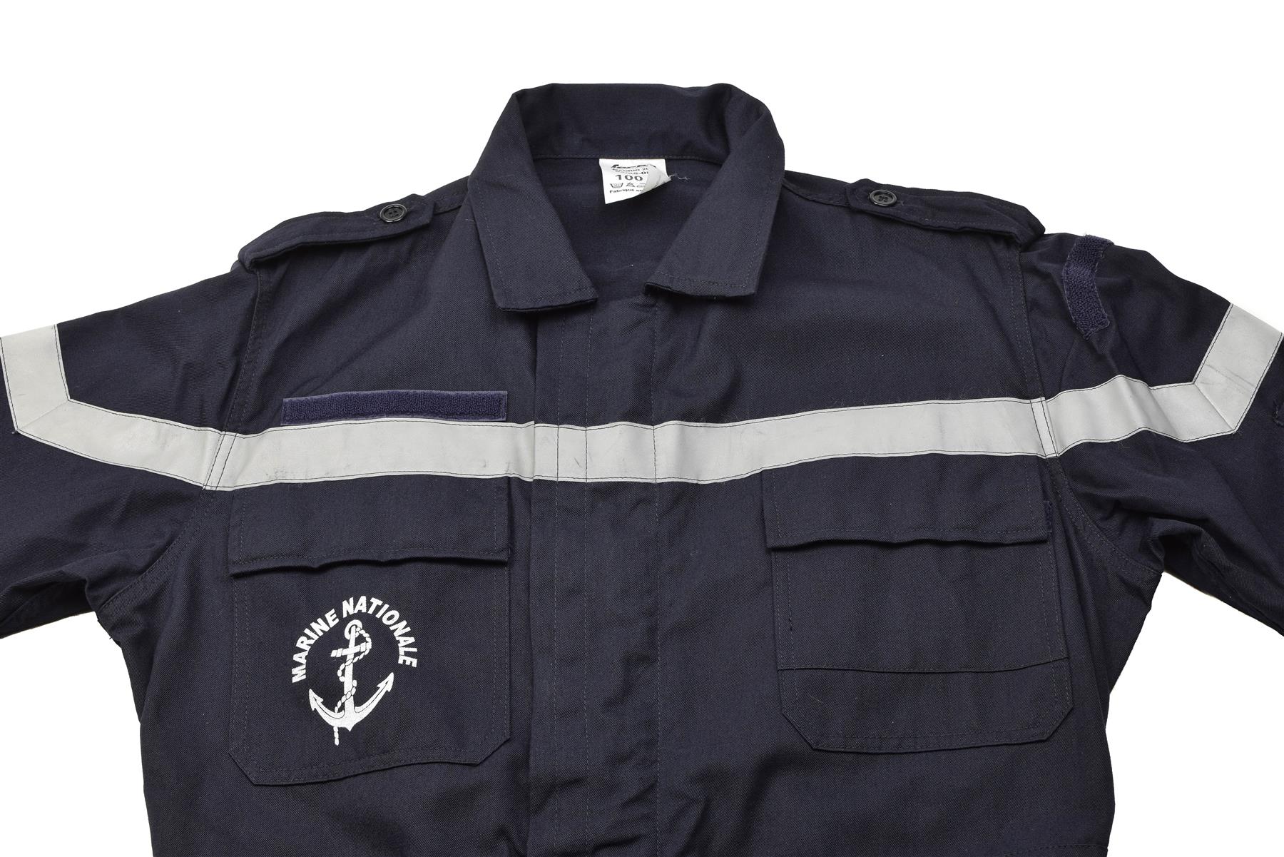 Genuine French navy coverall thermostable marine jumpsuit solid