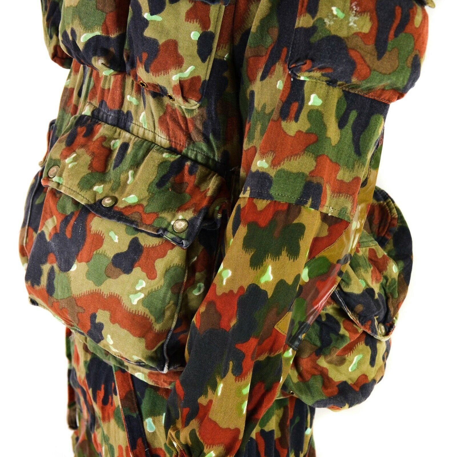 Original Schweizer Armee Jacke M70 Alpenflage Tarnung Feldparka Mit Kapuze Thumbnail 2