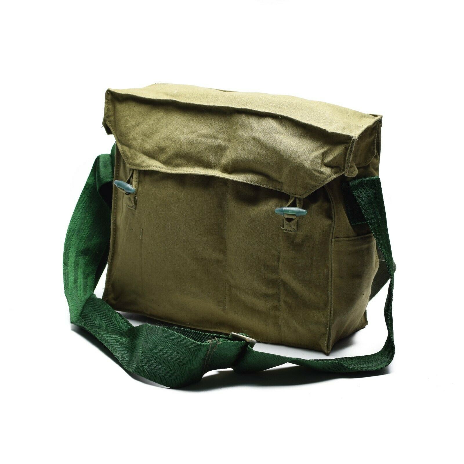 Original Bulgarische Armee Canvas Schultertasche Haversack Militär Khaki Thumbnail 1