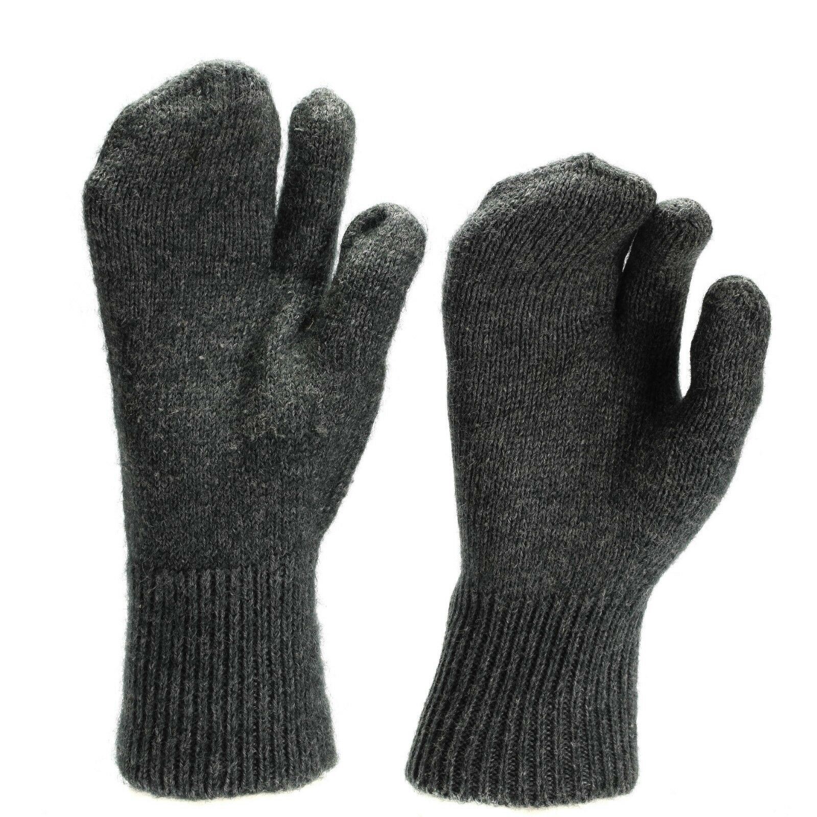 Original Schweizer Armee Wollfäustlinge Innenhandschuhe Triggerfinger Grau