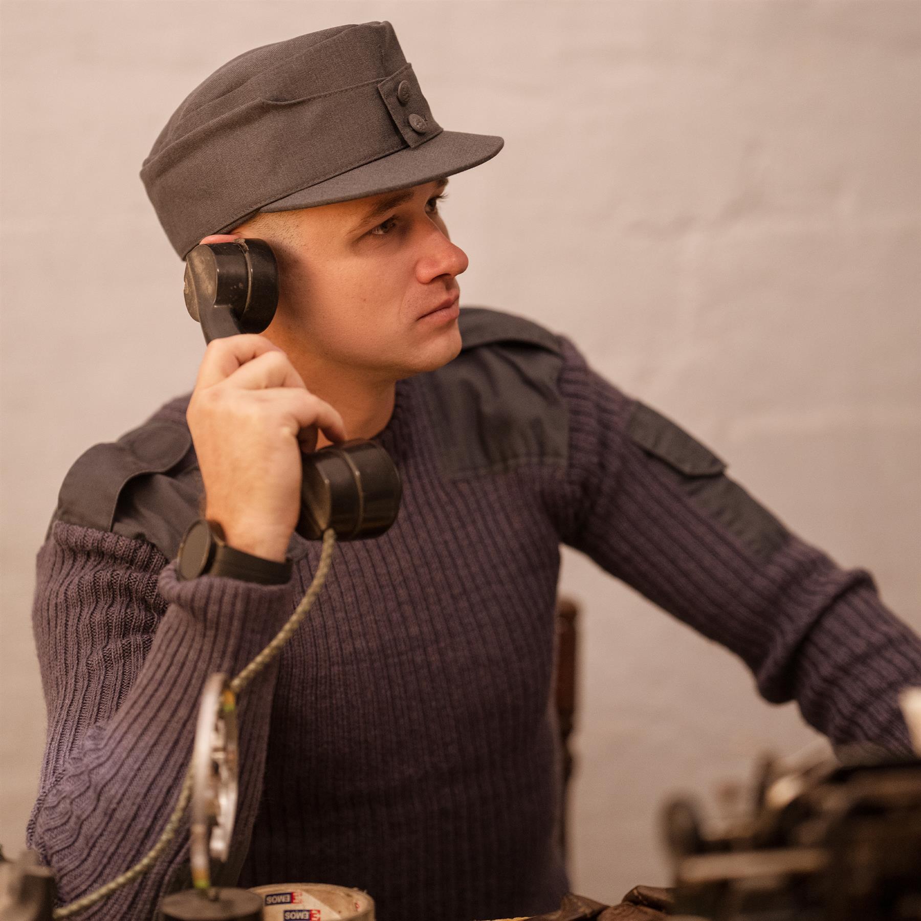Original Britische Armee Commando Pullover Wolle Verstärkte Ellbogen Blau Grau Thumbnail 3
