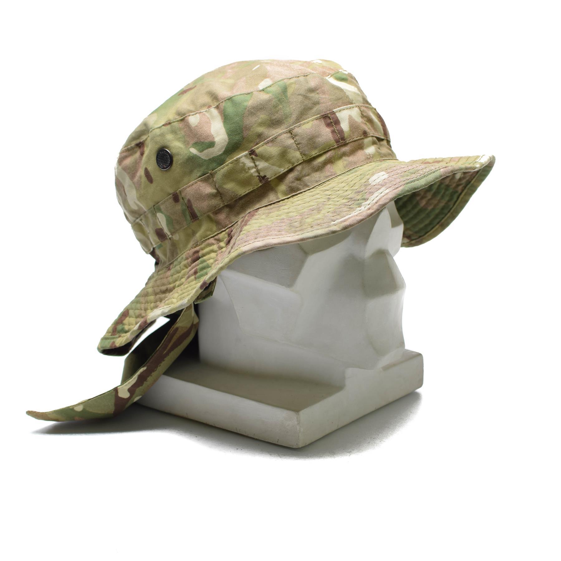 Genuine British Military Bush hat MTP camouflage neck flap Panama