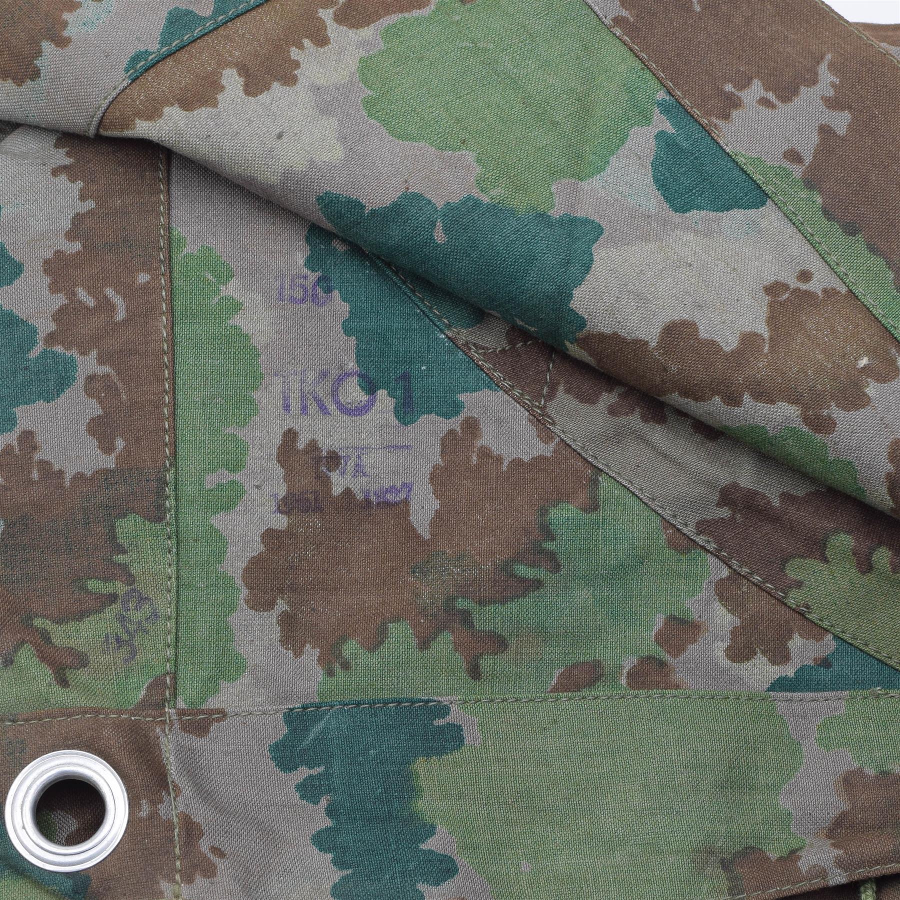 Original Deutscher Militär Poncho Zeltbahn Tarnmuster Vintage 1960 Camping Thumbnail 1