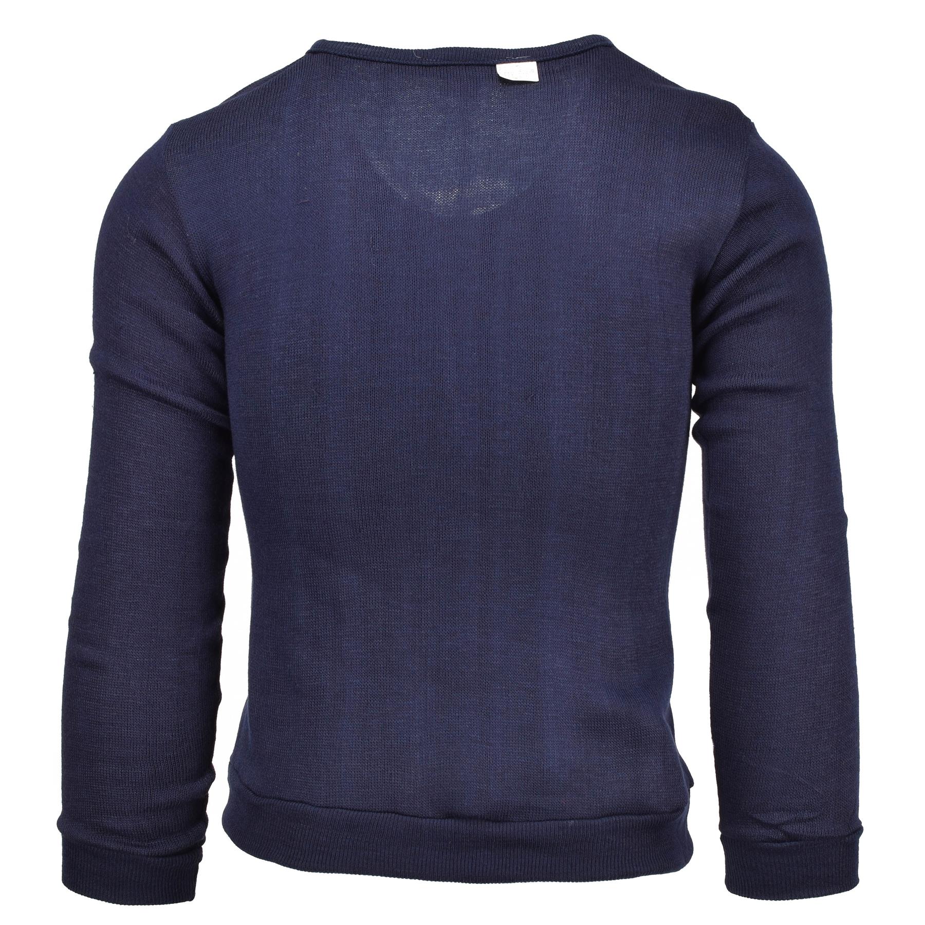 Genuine French Military School Blue Jersey Army Sweatshirt V-Neck 