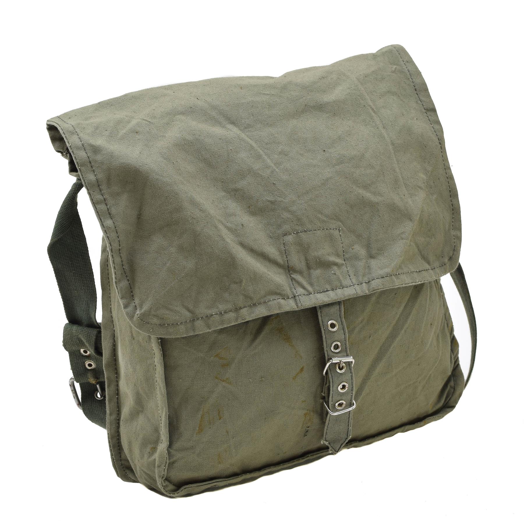 Originale Bulgarische Armee Schultertasche Canvas Militärsurplus Oliv Thumbnail 2