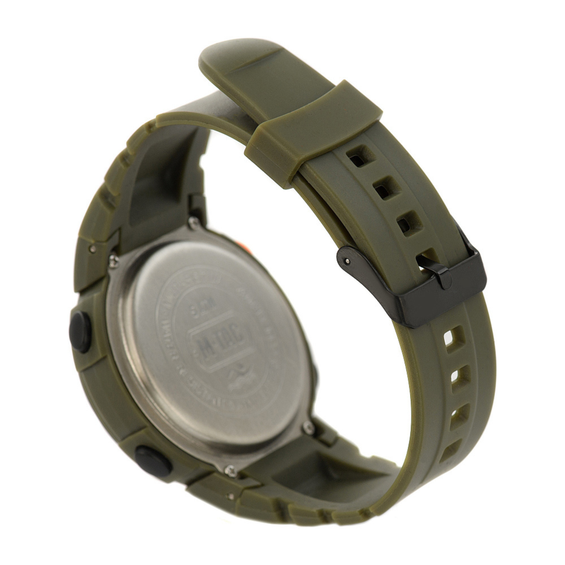M TAC Taktische Armbanduhr Kompass Alarm Stoppuhr 5ATM Wasserdicht Olive Thumbnail 2