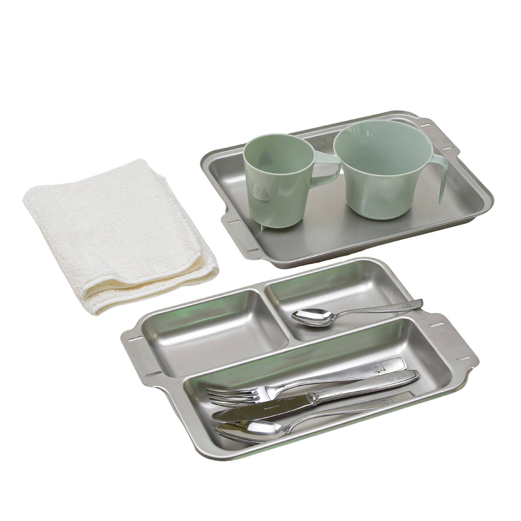 Original Bundeswehr Essgeschirr Set Besteck Tassen Tablett Camping