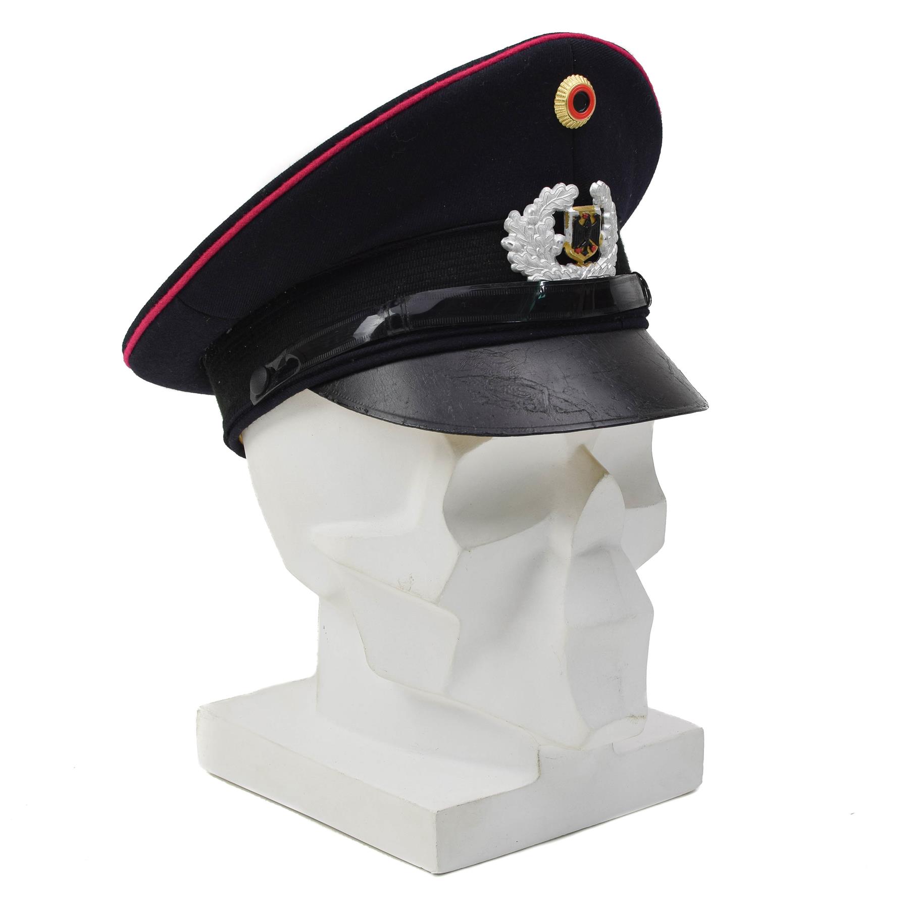 Original Feuerwehr Schirmmütze Mit Kokarde BGS Abzeichen Klassisch Blau