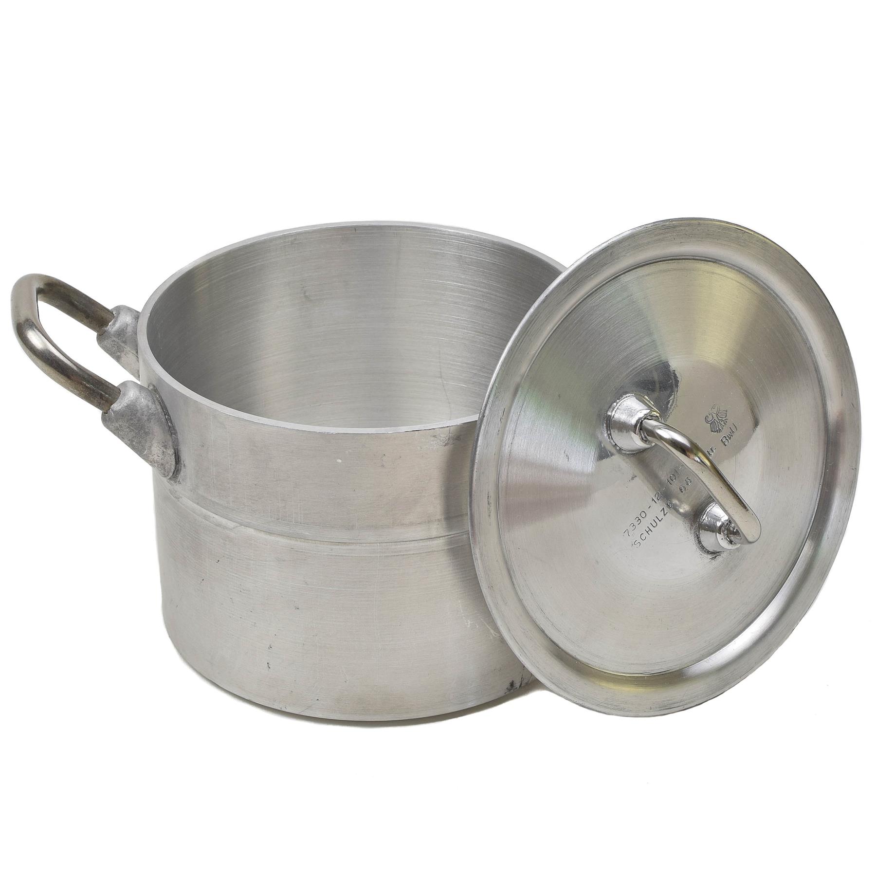 Original Bundeswehr Aluminium Kochtopf 2L mit Deckel Camping Outdoor Grau