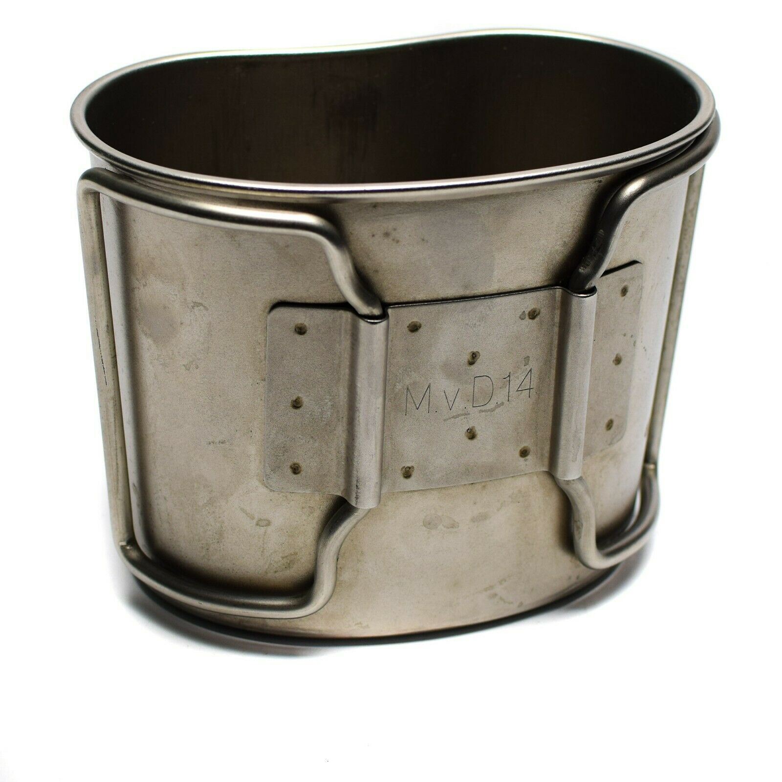 Tazza smaltata in metallo bianco per soldati dell'esercito sovietico - Soviet Power