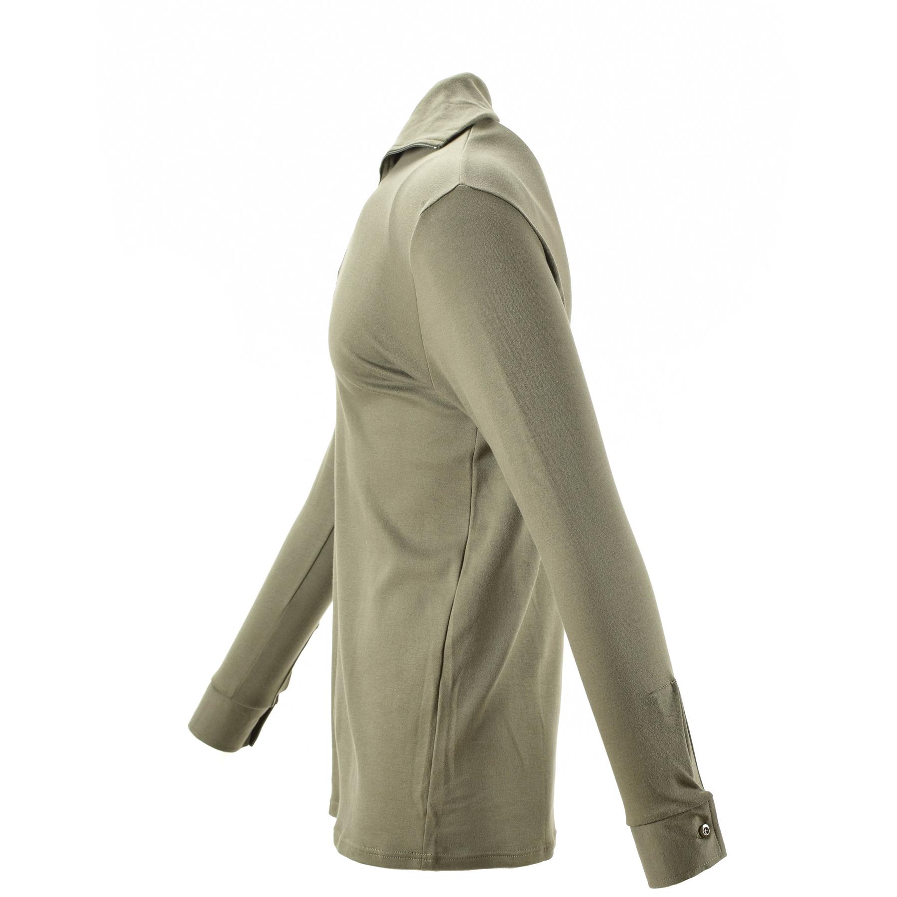 Genuine French army shirt zipper Undershirt F1 thermal Olive Mens