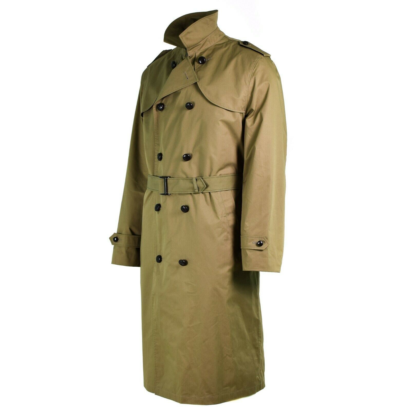 Original Niederländische Armee Offiziers Trenchcoat Militär Mantel Khaki Thumbnail 2
