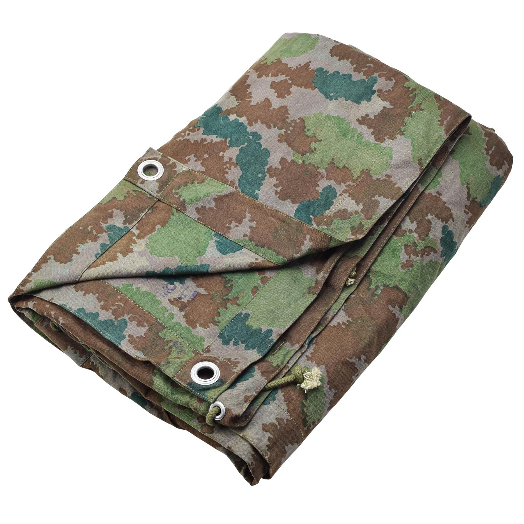 Original Deutscher Militär Poncho Zeltbahn Tarnmuster Vintage 1960 Camping