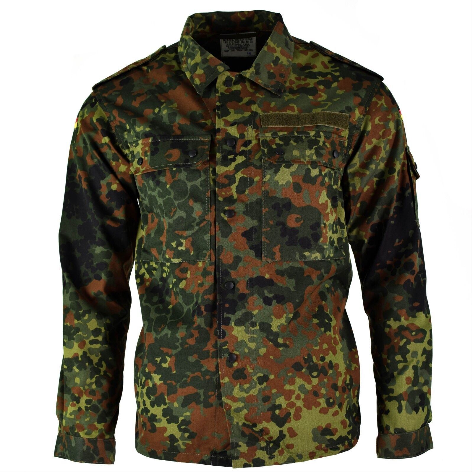 Authentique Militaire Allemande Chemise De Combat Zippée Flecktarn