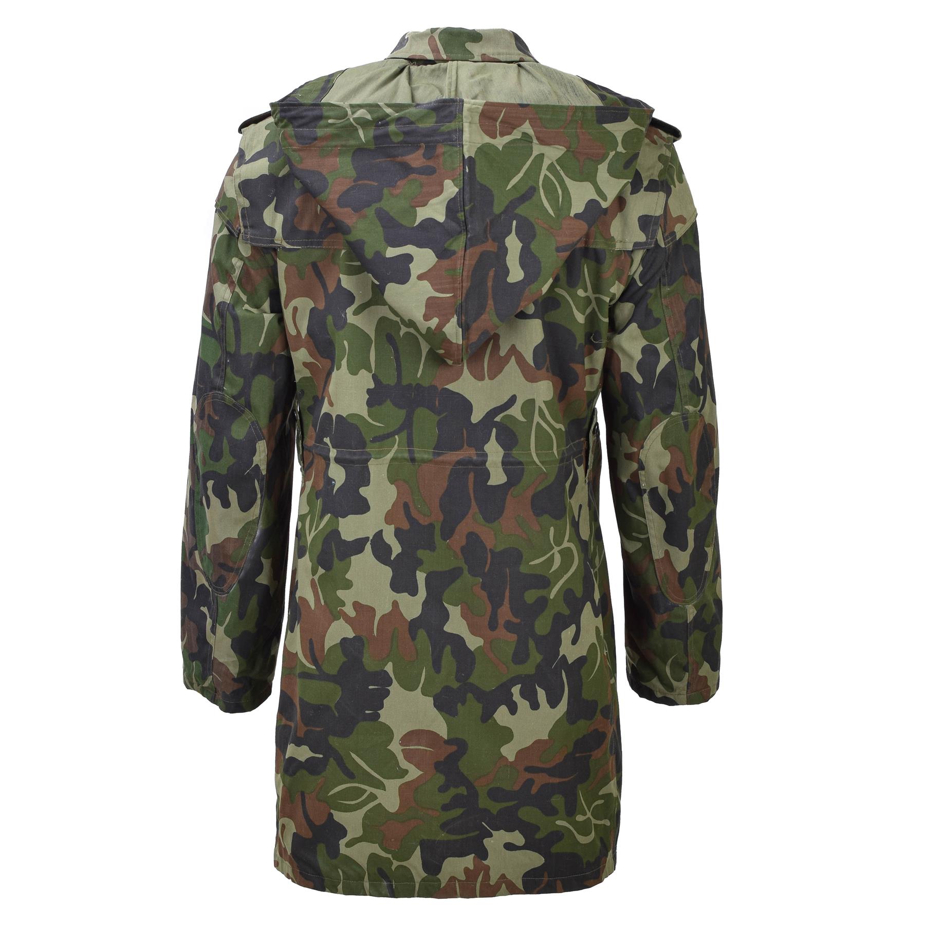 Original Romanian military parka M93 camo leaf hooded long jacket