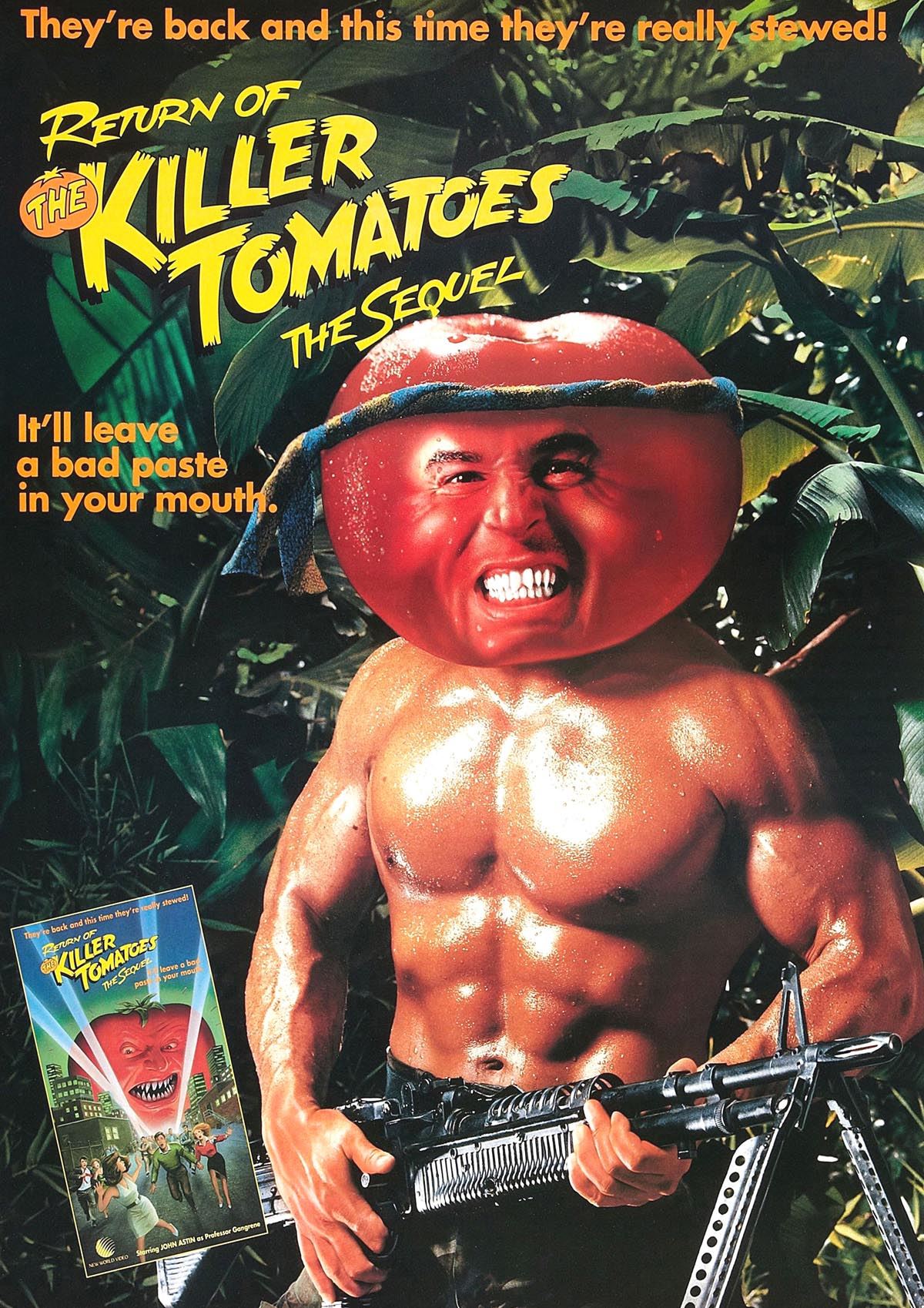 1988 RETURN OF THE KILLER TOMATOES VINTAGE MOVIE POSTER PRINT 24x16 9MIL PAPER
