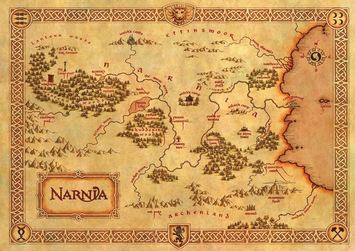 NARNIA MAP CS LEWIS FANTASY CHILDREN KIDS GIANT ART POSTER PRINT WA404