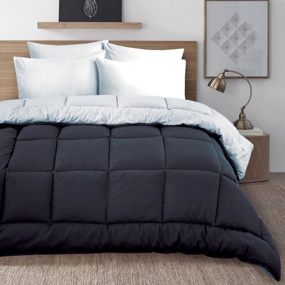 13.5 tog Box Stitched Reversible Coverless Polycotton Duvet Single