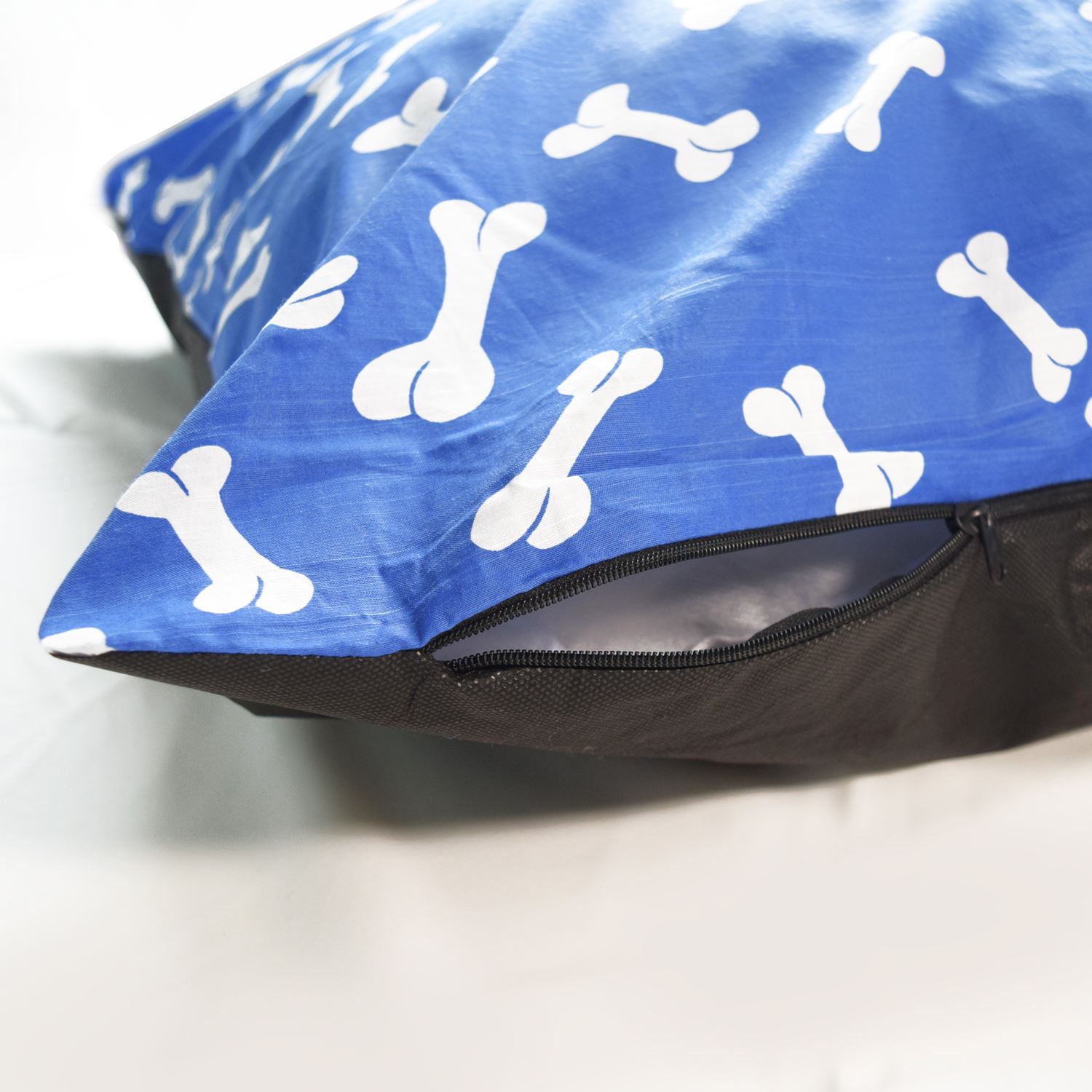 LARGE DOG BED REMOVABLE ZIPPED COVER WASHABLE PET BED CUSHION & COVER