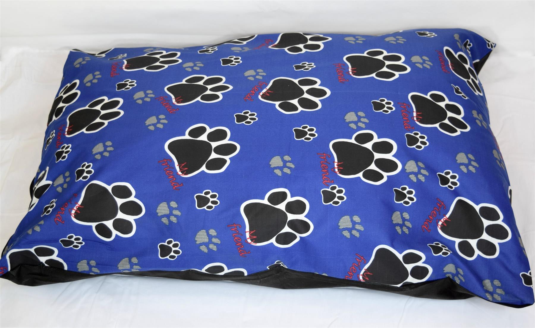 LARGE DOG BED REMOVABLE ZIPPED COVER WASHABLE PET BED CUSHION & COVER