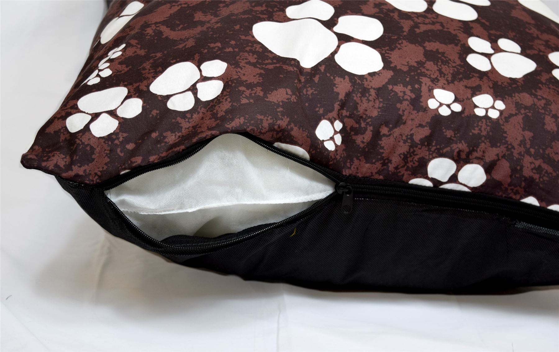 LARGE DOG BED REMOVABLE ZIPPED COVER WASHABLE PET BED CUSHION & COVER