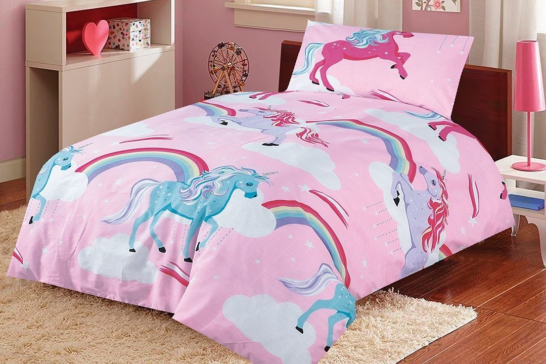 2 Piece Baby Junior Cot Bed Duvet Cover and Pillowcase Set 120 x 150 cm