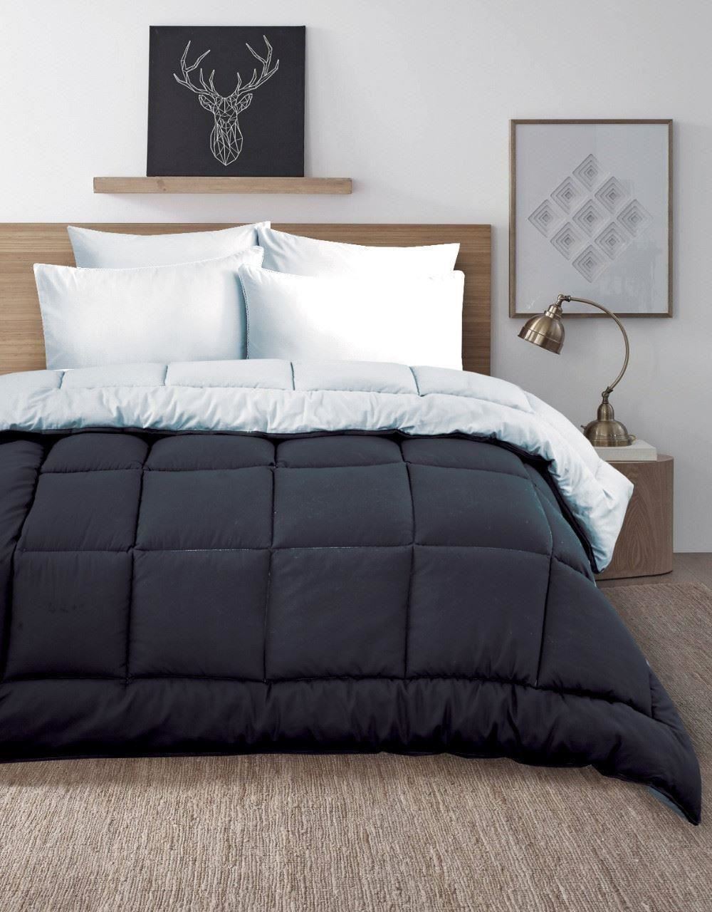 13.5 tog Box Stitched Reversible Coverless Polycotton Duvet Single