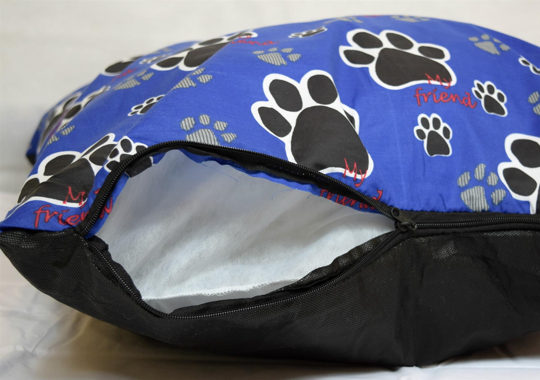 LARGE DOG BED REMOVABLE ZIPPED COVER WASHABLE PET BED CUSHION & COVER