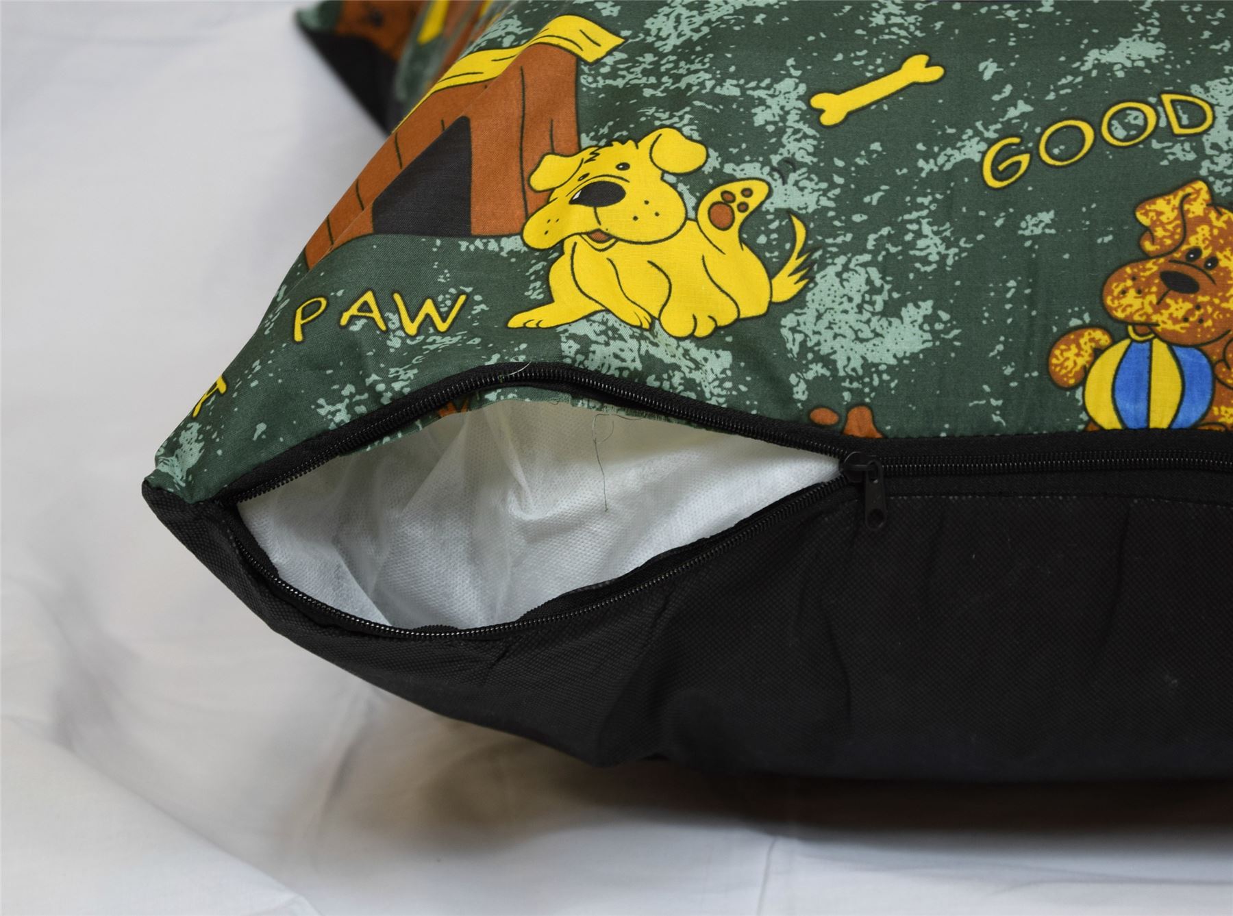 LARGE DOG BED REMOVABLE ZIPPED COVER WASHABLE PET BED CUSHION & COVER