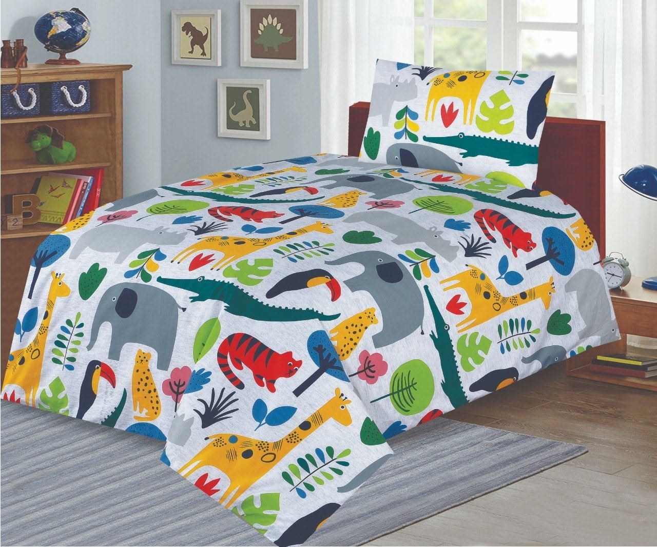 2 Piece Baby Junior Cot Bed Duvet Cover and Pillowcase Set 120 x 150 cm