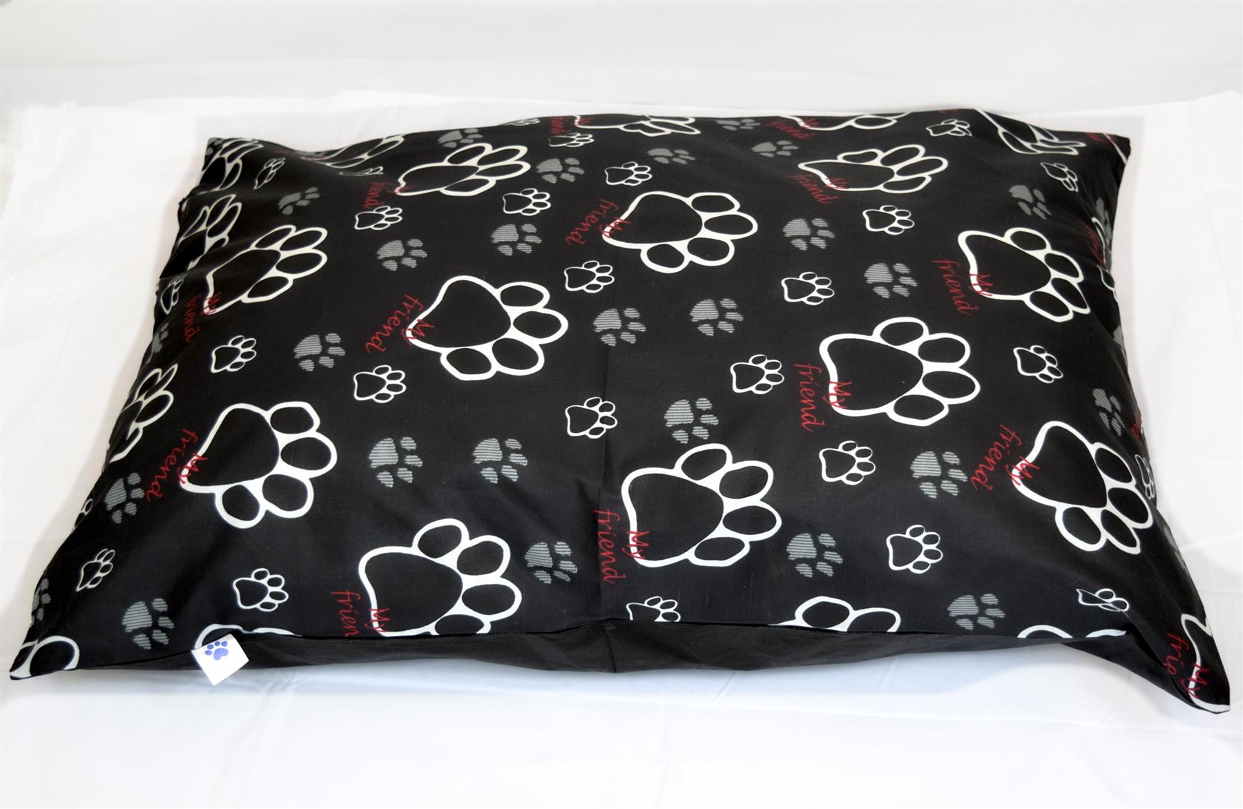 LARGE DOG BED REMOVABLE ZIPPED COVER WASHABLE PET BED CUSHION & COVER