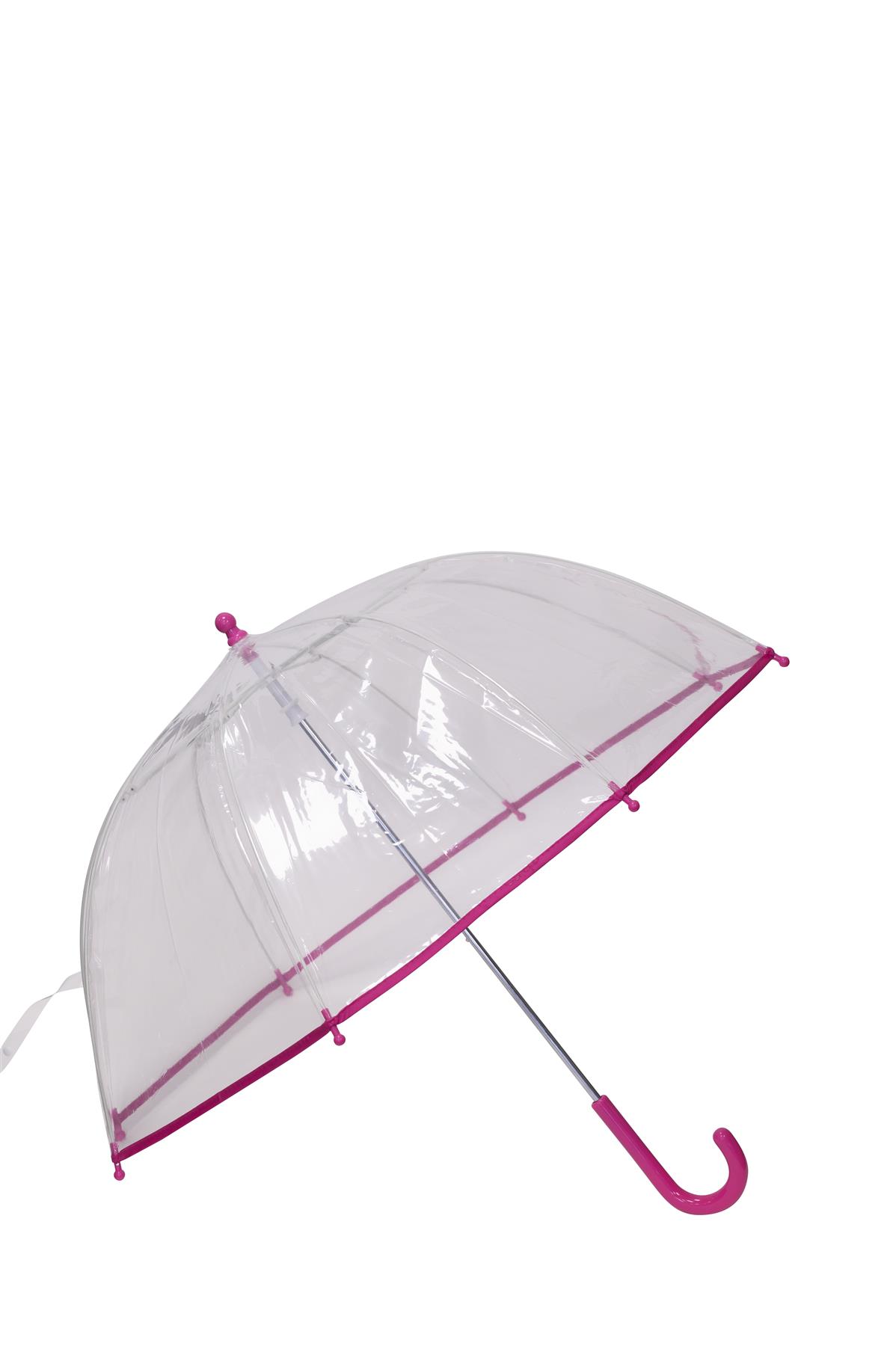 Kids Transparent Dome Umbrella Childrens PVC Clear Brolly - Picture 7 of 21