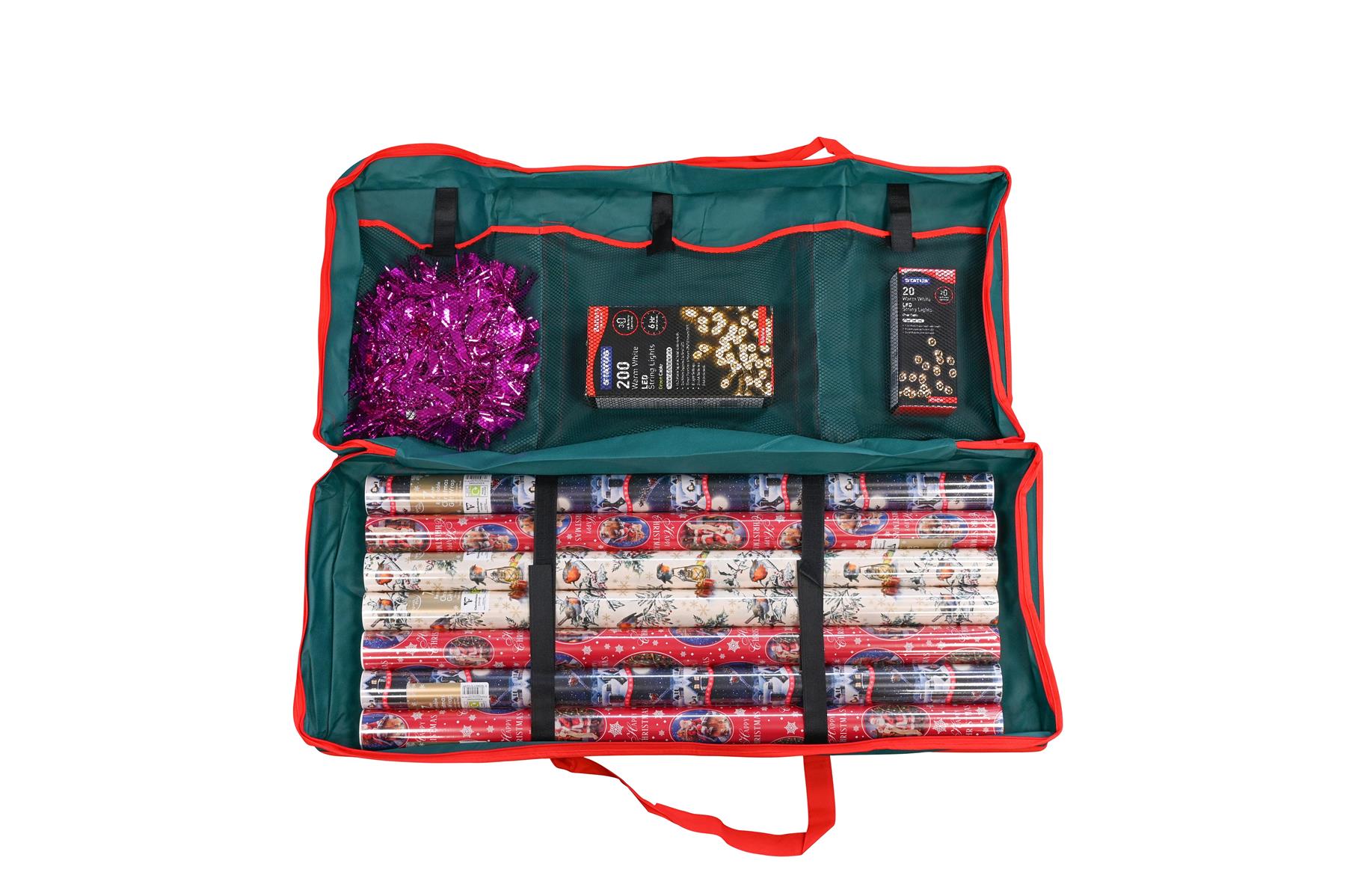Christmas Tree & Wrapping Paper Decoration Xmas Storage Bag Fabric Organise - Picture 7 of 11