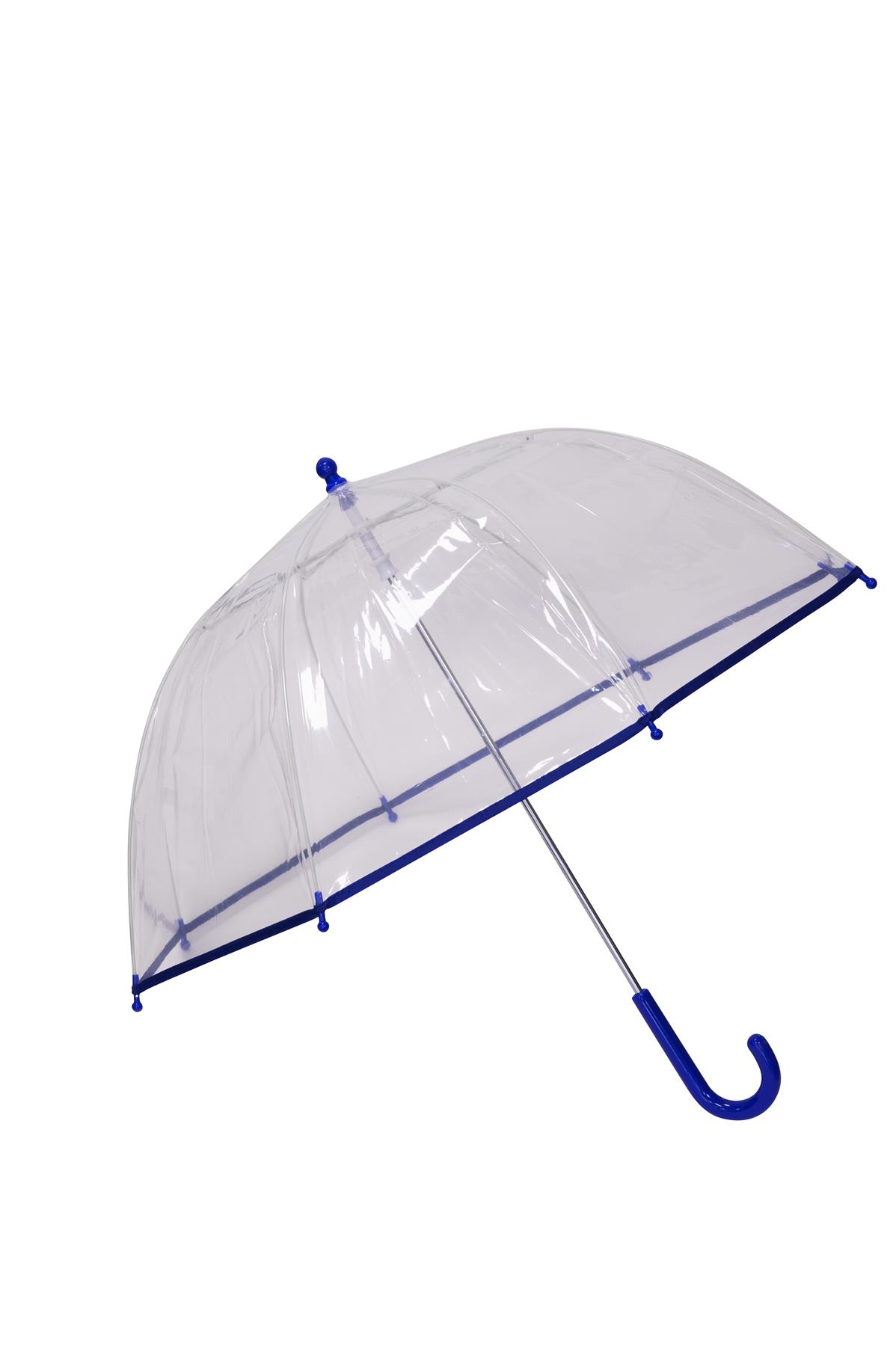 Kids Transparent Dome Umbrella Childrens PVC Clear Brolly - Picture 2 of 21