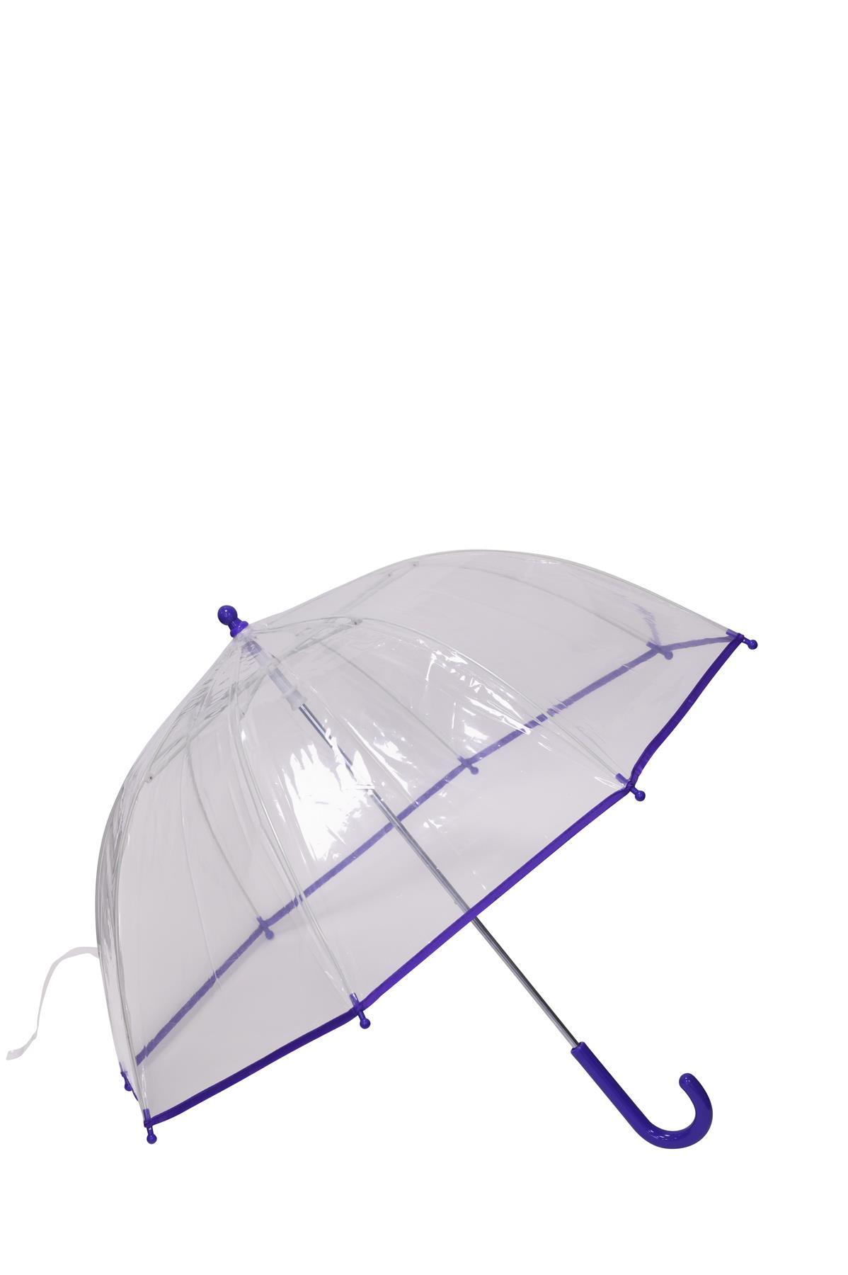 Kids Transparent Dome Umbrella Childrens PVC Clear Brolly - Picture 12 of 21
