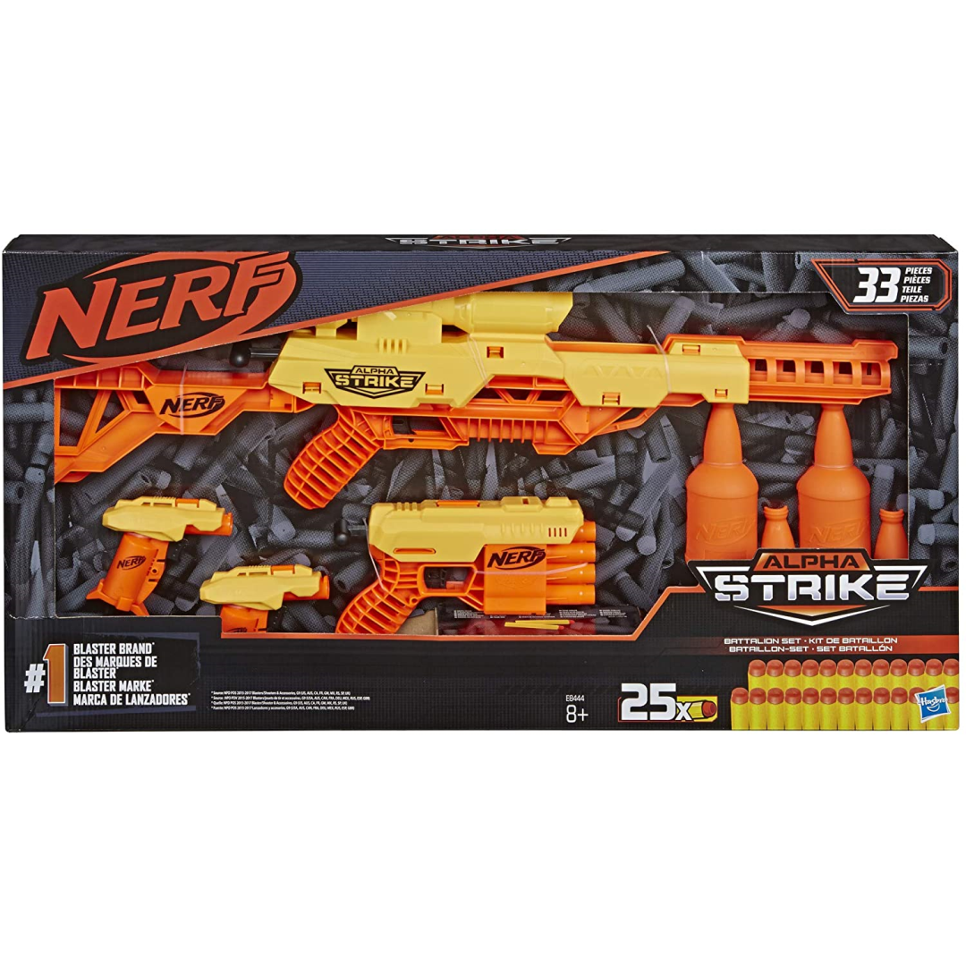 Nerf E8444 Alpha Strike Battalion Set Blaster Blasters New Play