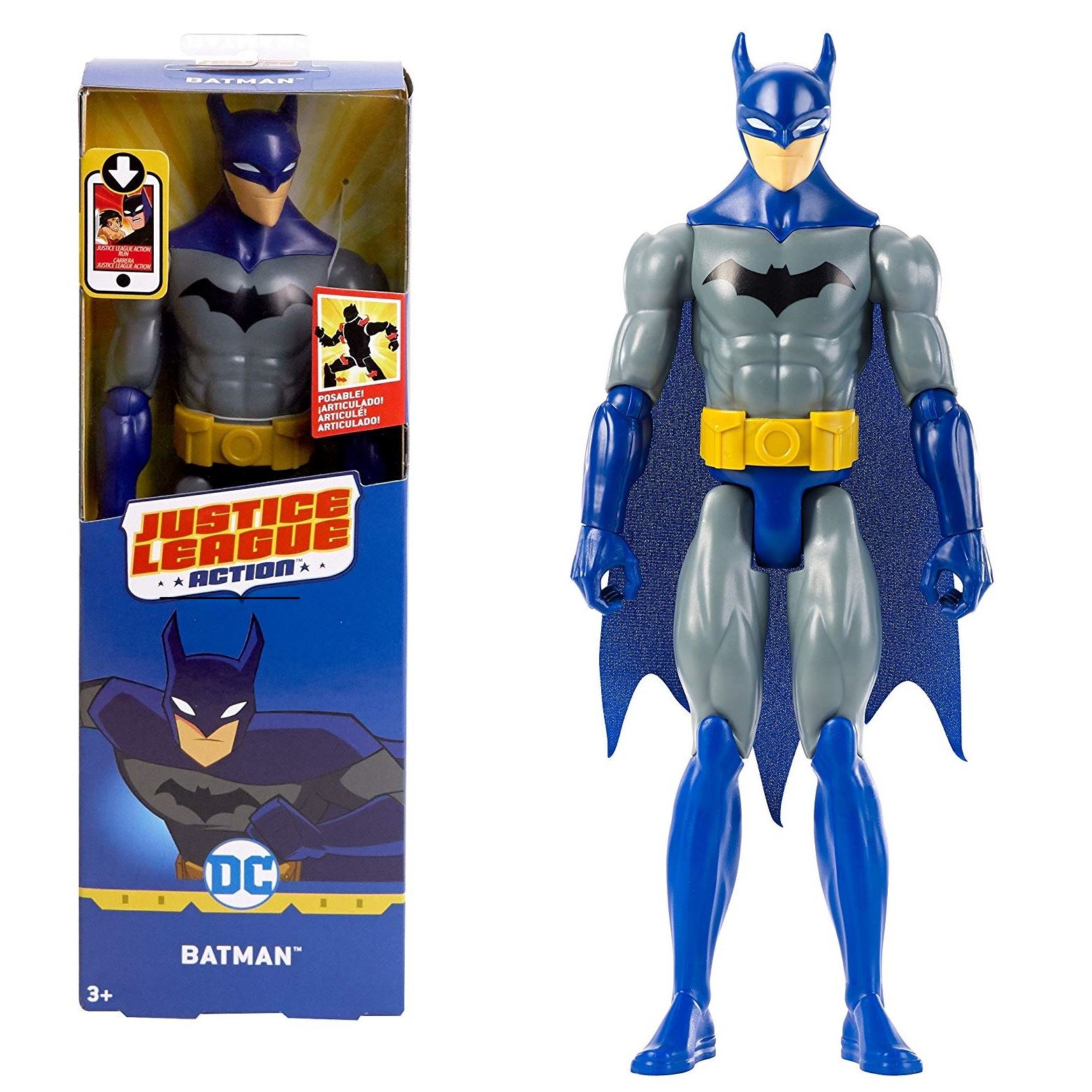 Figurina Justice League Batman Battle Ready 30.5 Cm – Action Figure Snodata Con Mantello In Stoffa, FPC62