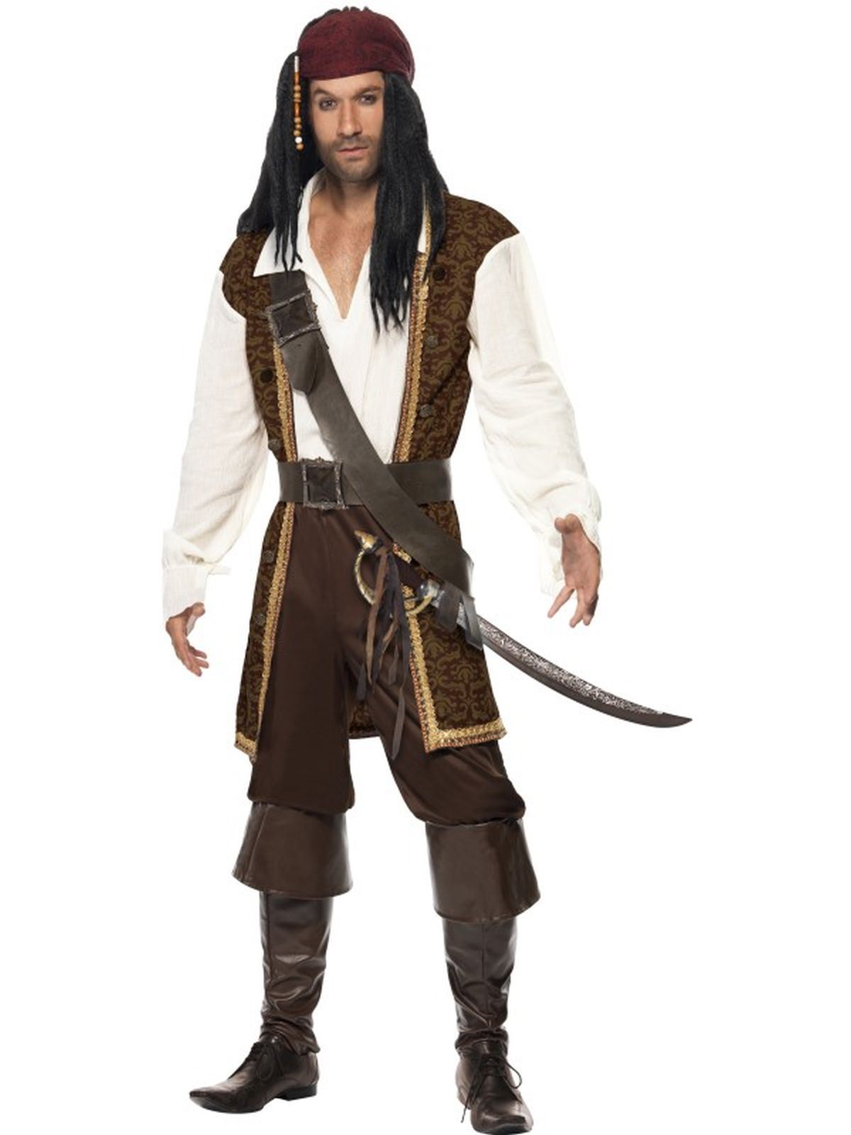 Costume Pirata Uomo Caraibico Alto Mare Costume Addio Al Celibato Vestito