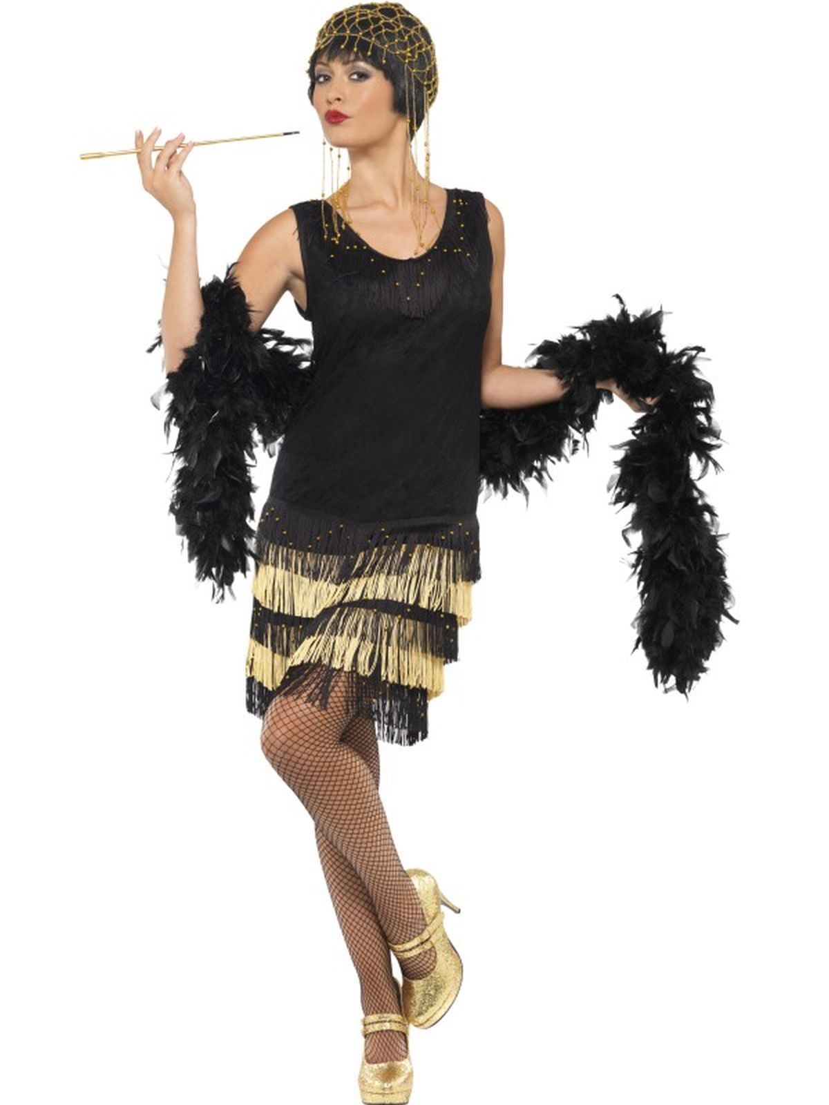 1920s Flapper Dress Charleston Womens Costume Ladies Fancy Dress Outfit Gangster