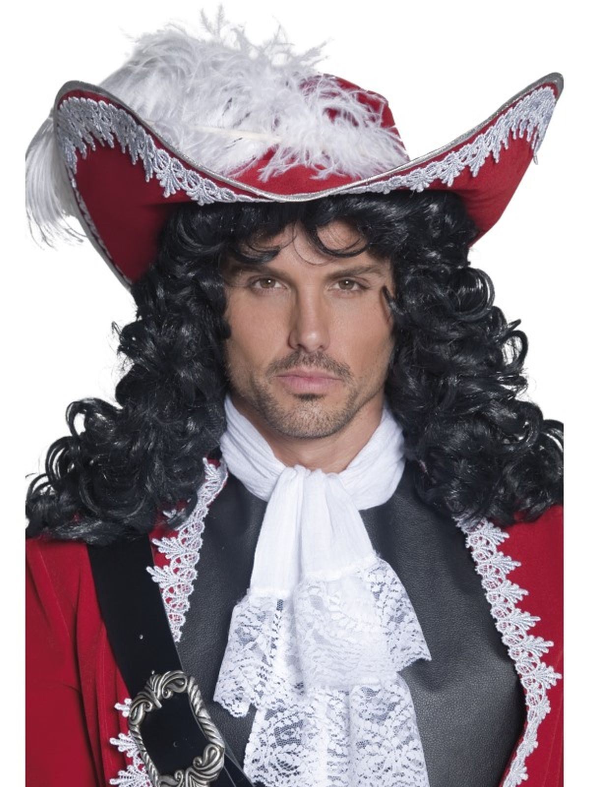 Pirate Hat & Feather Men's Fancy Dress Costume Party Accessory Adult