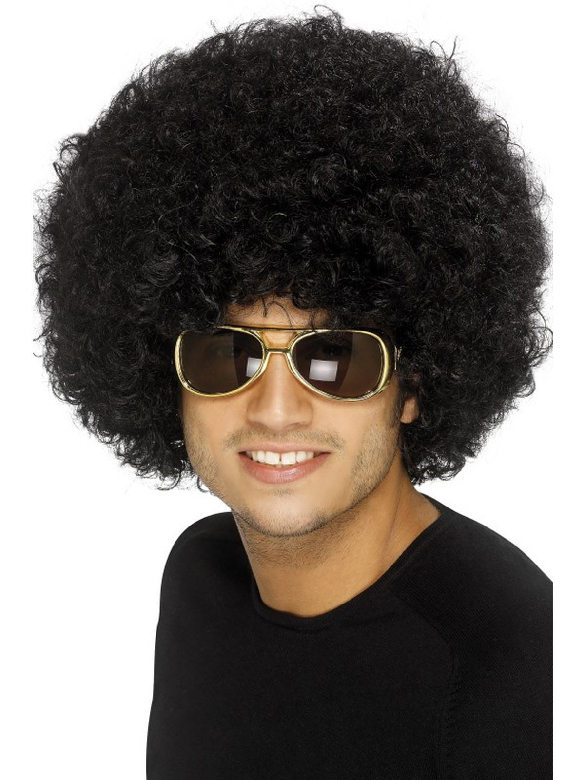 Mens Wig 70's Disco Afro Wig Fancy Dress Black eBay
