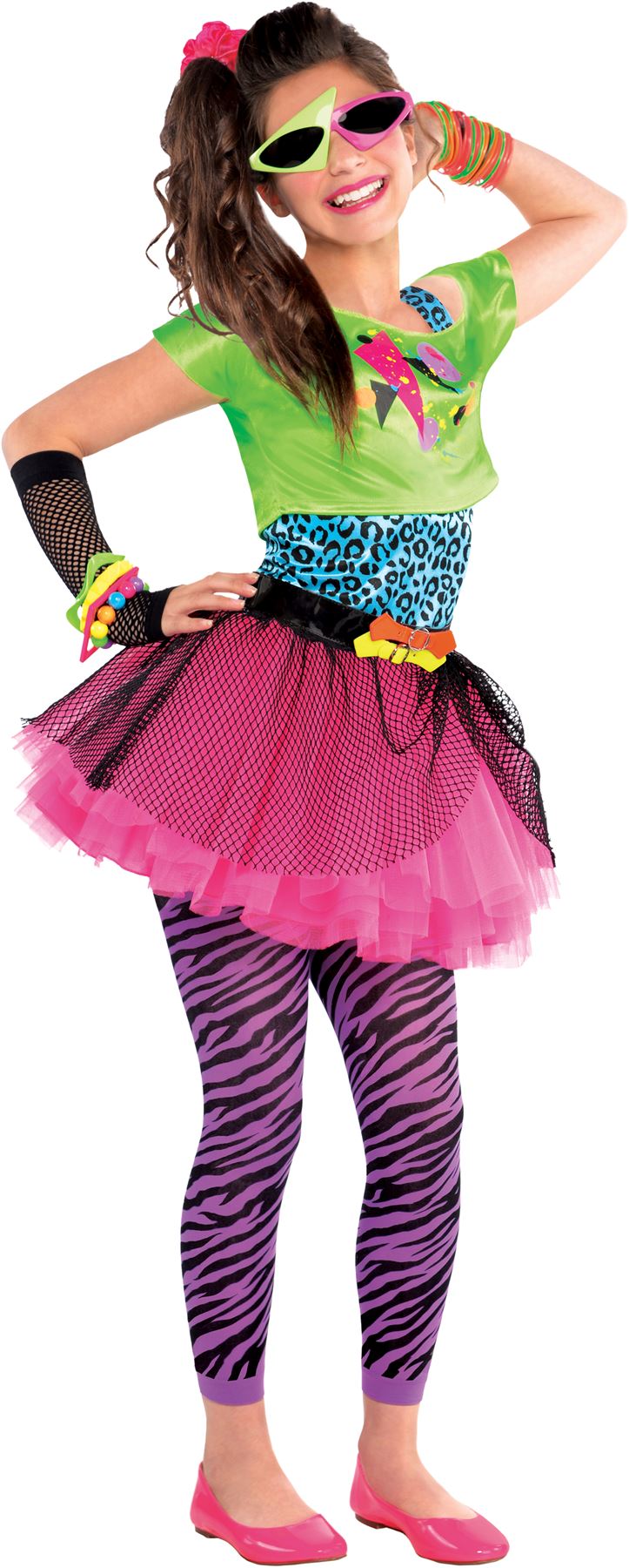Details about SALE! Teen 80s Totally Awesome Girls Fancy Dress Costume Party Outfit Age 10,14