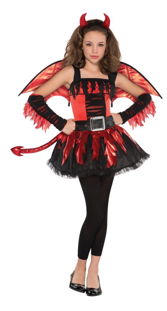 Girls Daredevil Costume Halloween Child Teen Red Devil