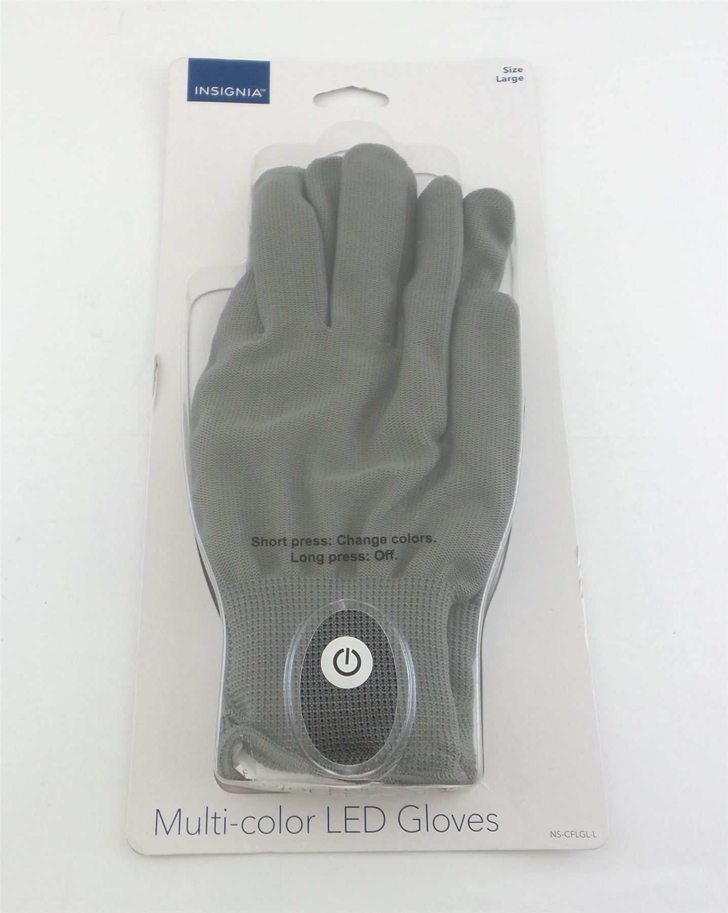 Insignia Multicolor LED Gloves with Lights Large NSCFLGLL Gray 600603206894 eBay