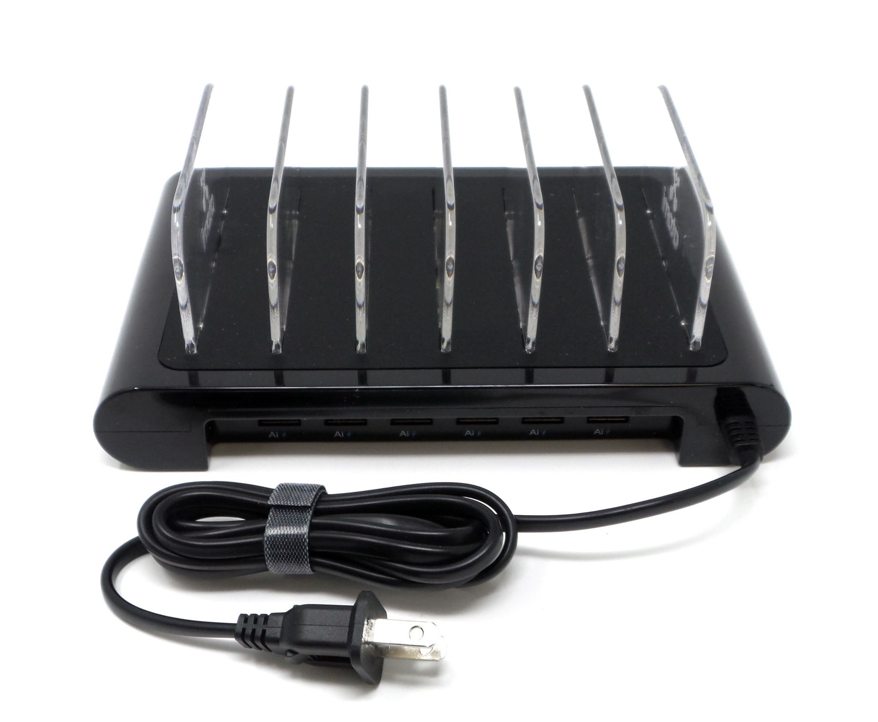 Atomi Charge Station 50W 6-Port USB Desktop Charger Black 400 Joules