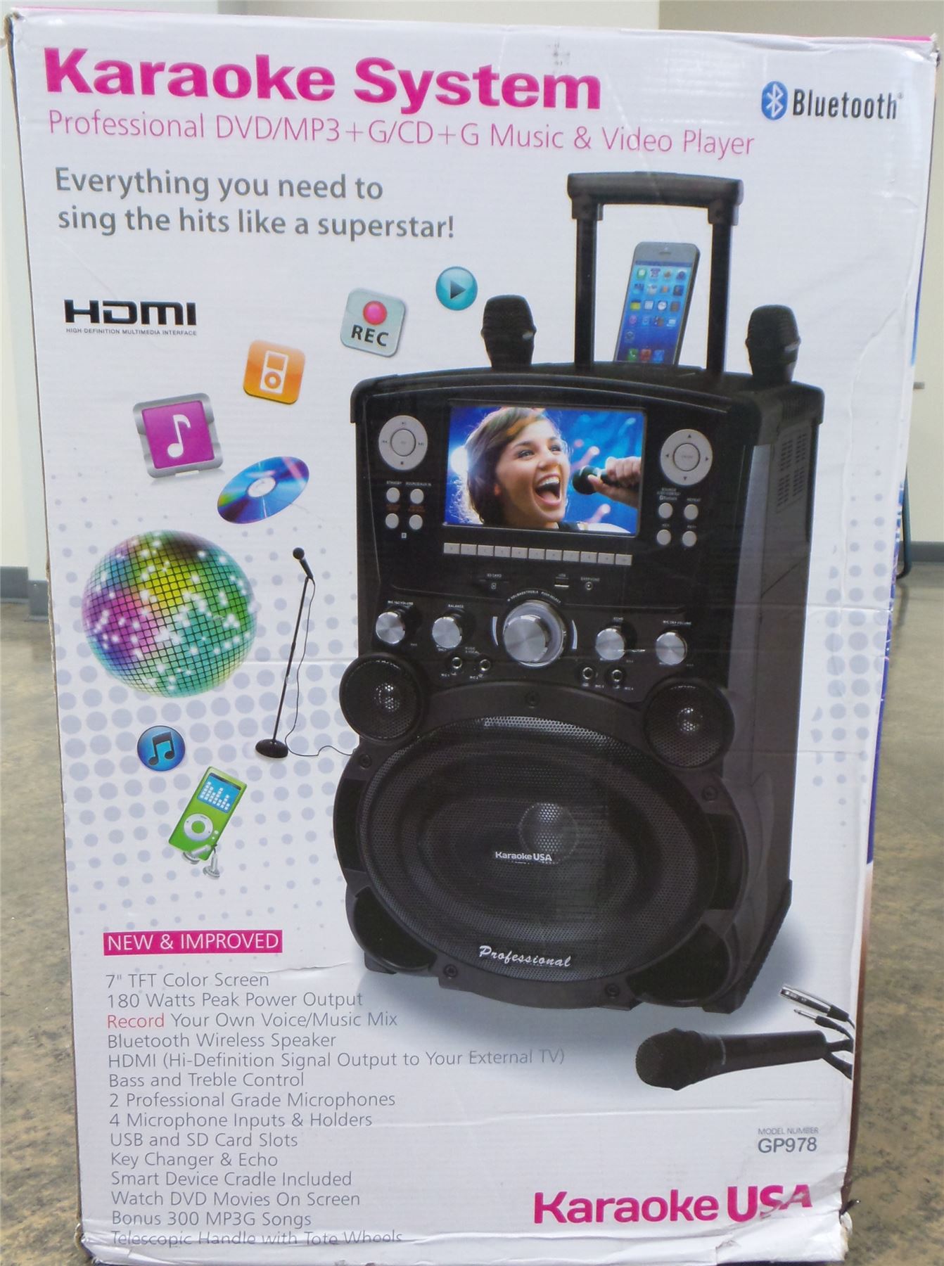 Karaoke USA GP978 Professional DVD/CDG/MP3G Karaoke Player Black See