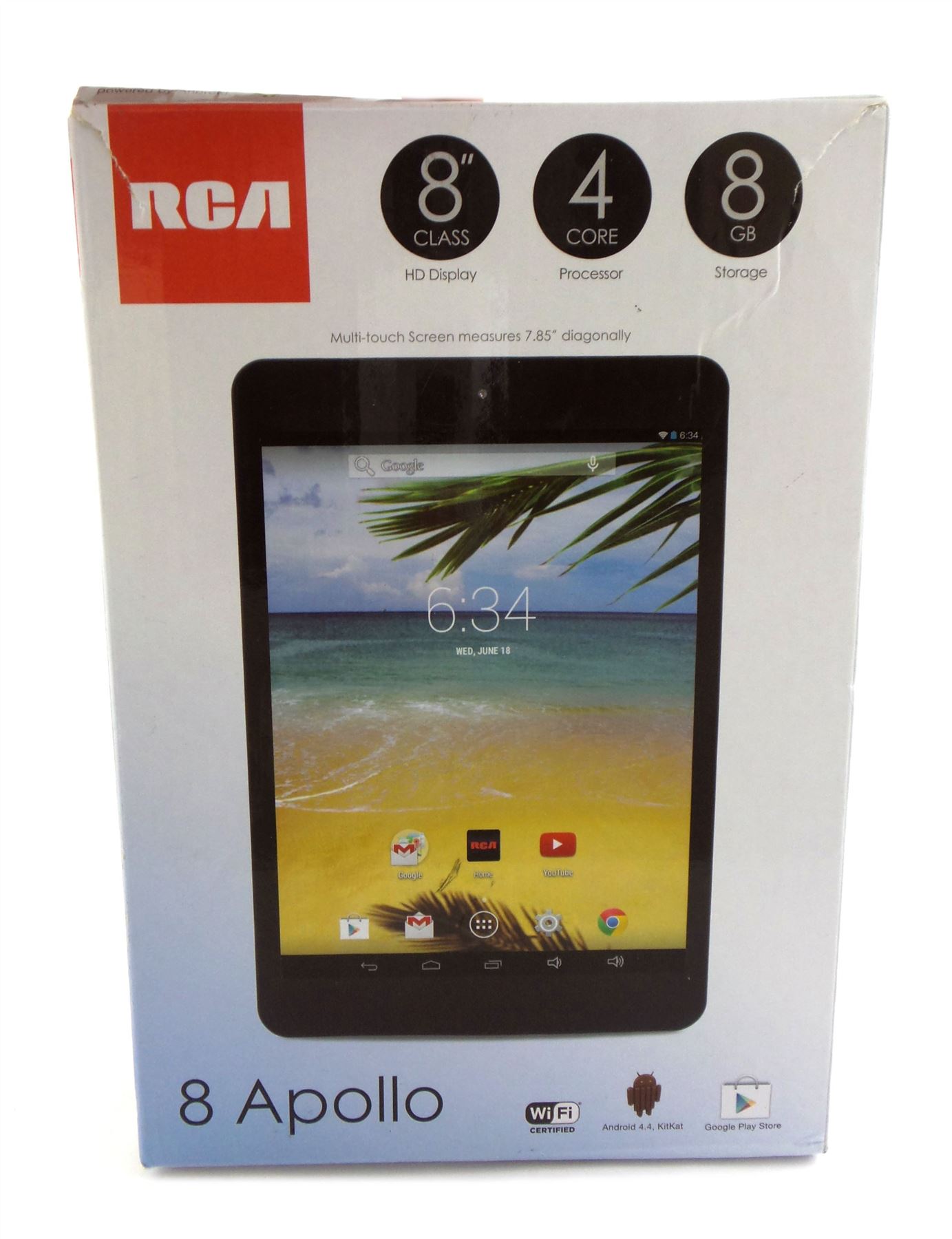 RCA Apollo 8" Quad Core Android Tablet 8GB WiFi Kit Kat 4.4 Black
