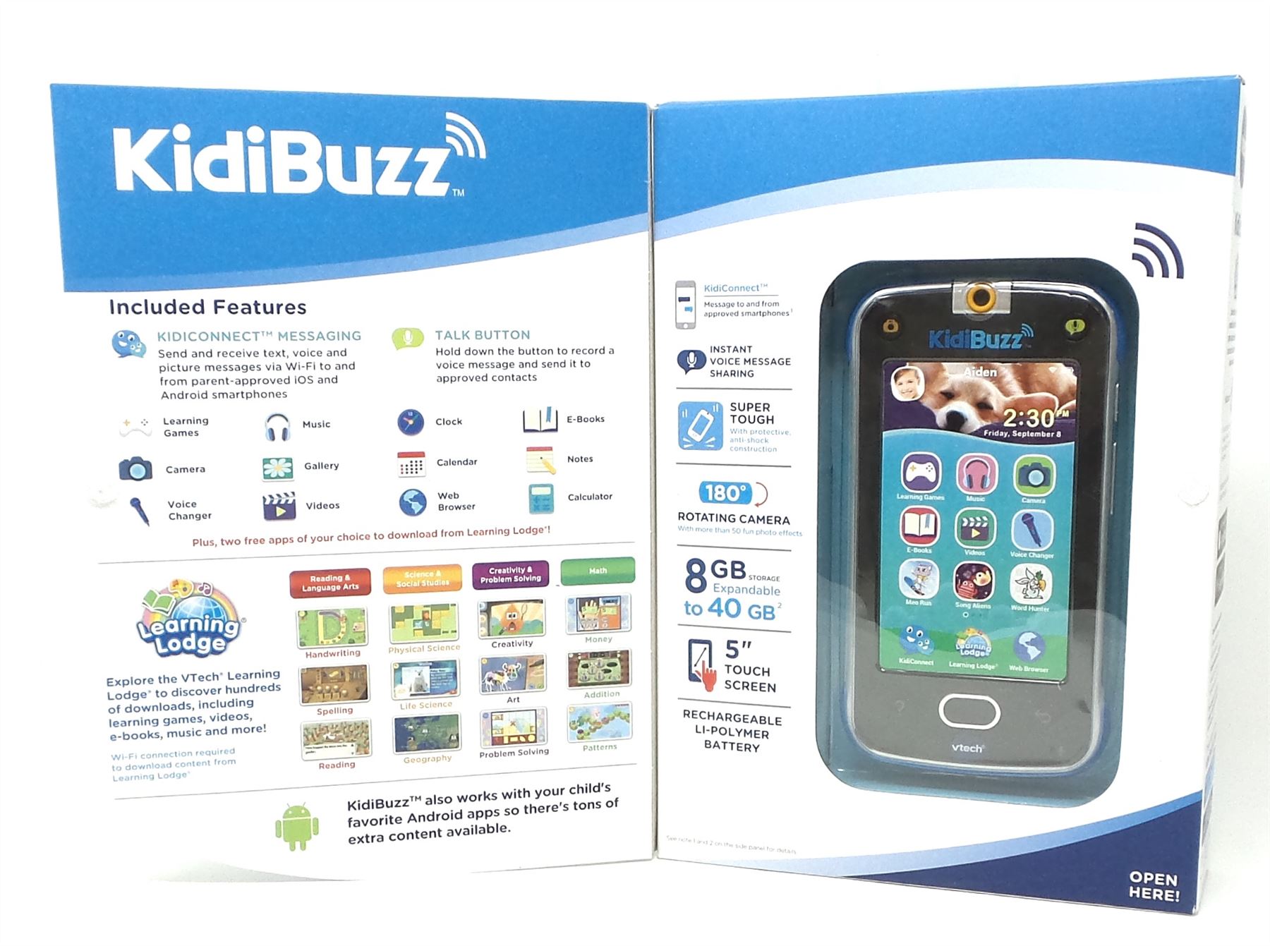 Vtech KidiBuzz HandHeld Smart Toy Phone Device for Kids 49 Yrs Black