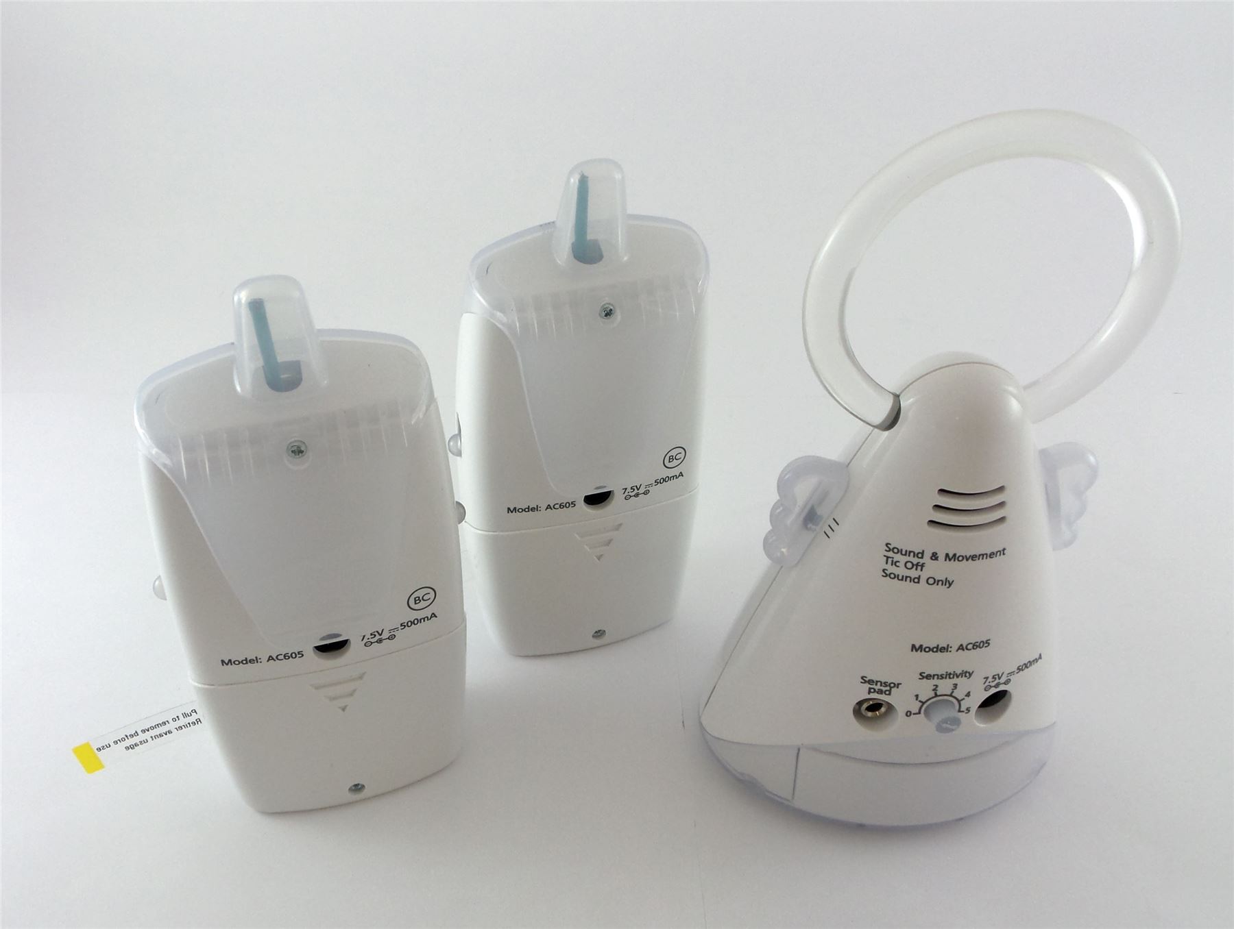 Angelcare Movement Sensor w// Sound Monitor AC605-2PU 2 Parent Units Night Light